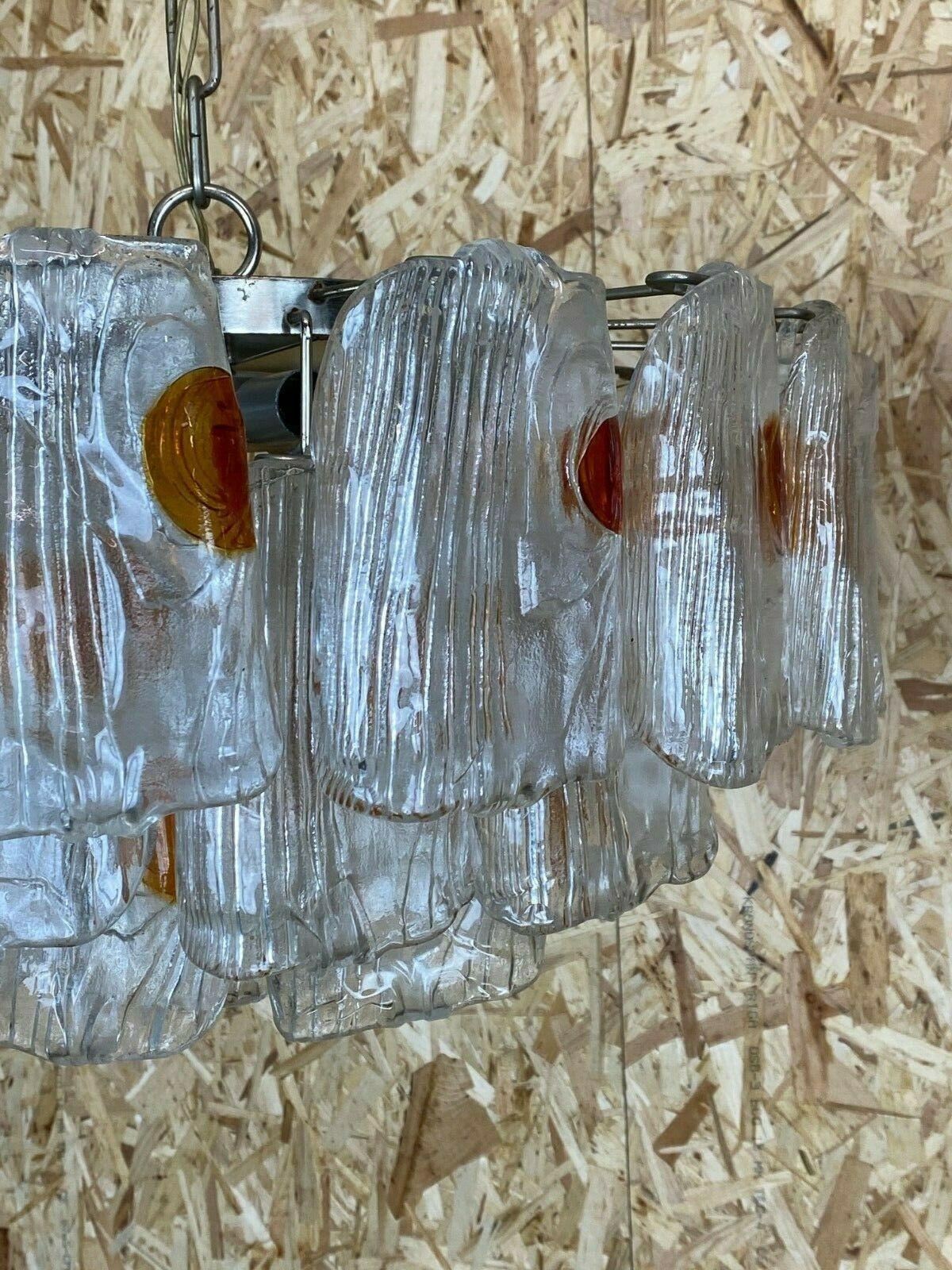 60s 70s Murano Glass Chrome Chandelier Glass Space Age 60s For Sale 6
