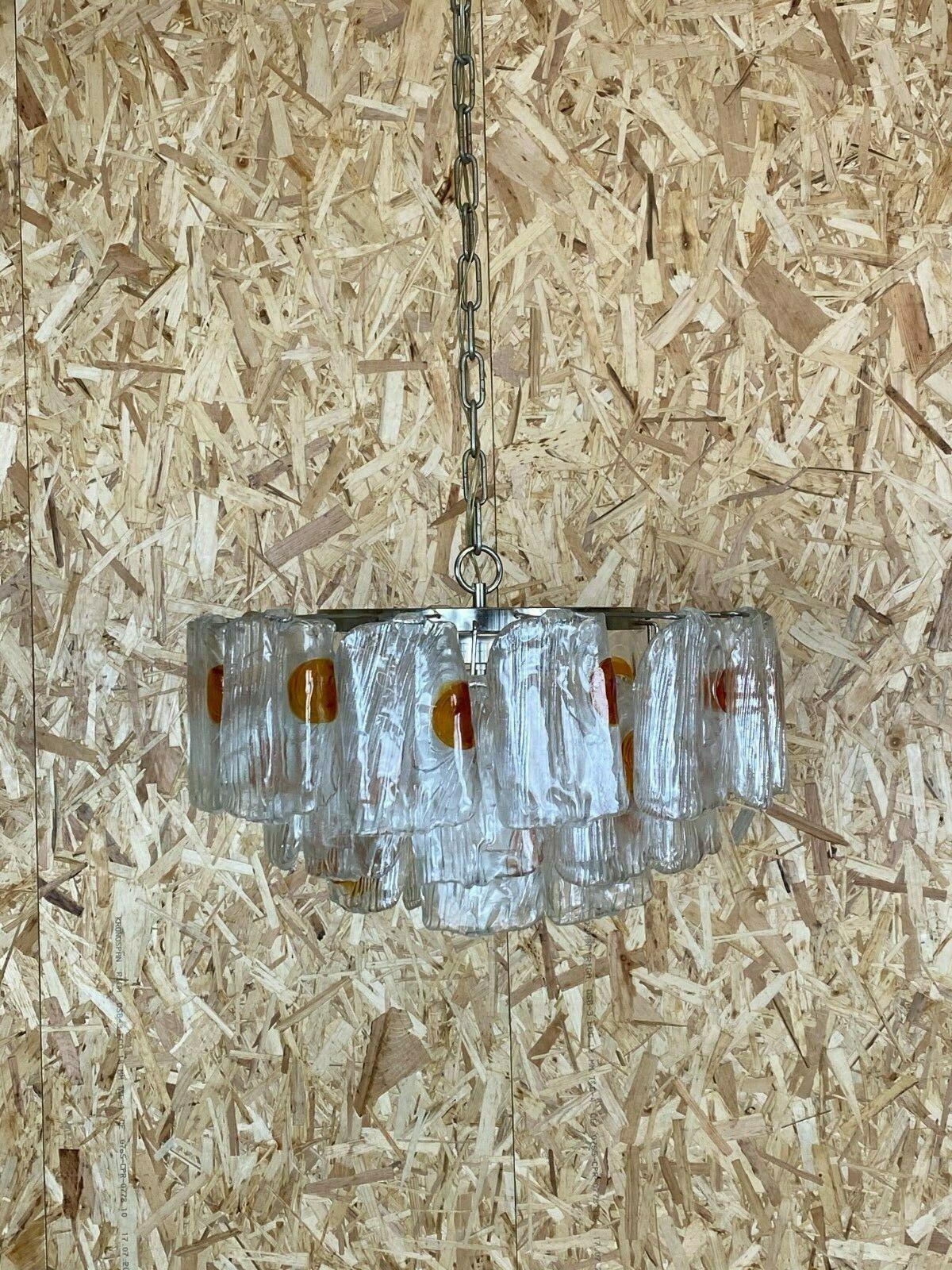 60s 70s Murano Glass Chrome Chandelier Glass Space Age 60s In Good Condition For Sale In Neuenkirchen, NI