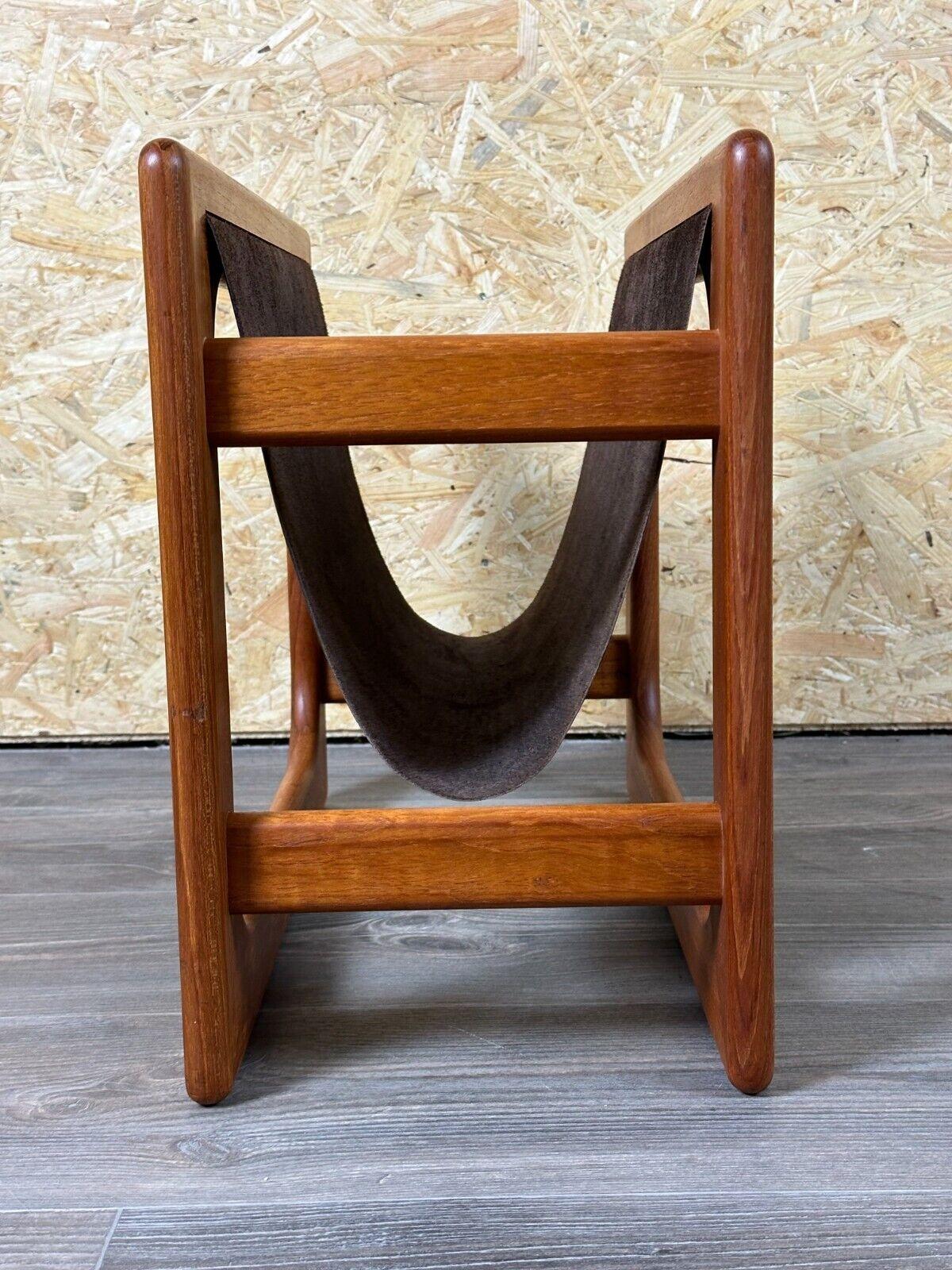 60s 70s newspaper holder Aksel Kjersgaard made of teak & leather For Sale 1