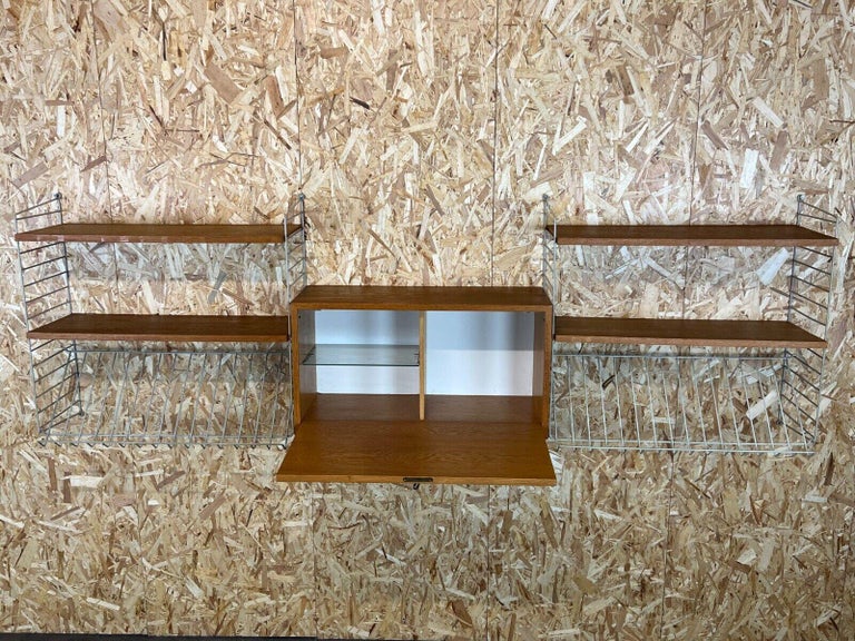 String Shelves Module 60's 70's oak string shelf module by Kajsa and Nils