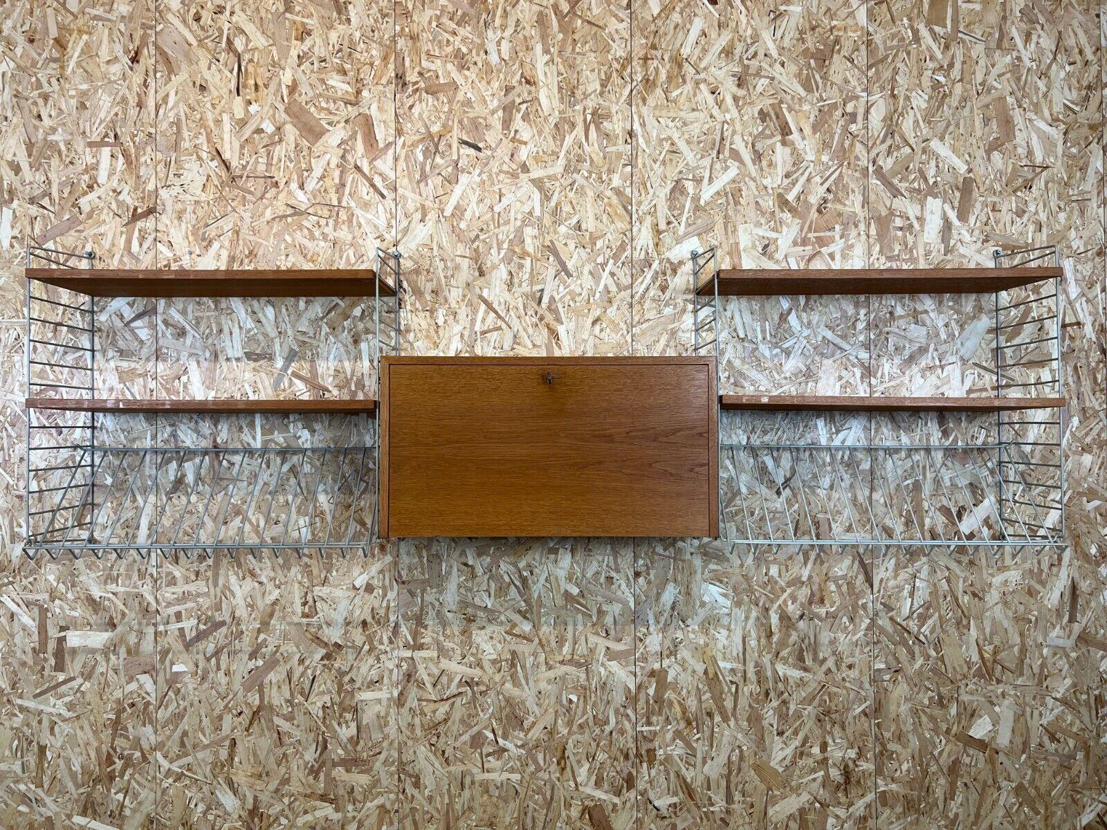 Swedish 60's 70's oak string shelf module by Kajsa & Nils 