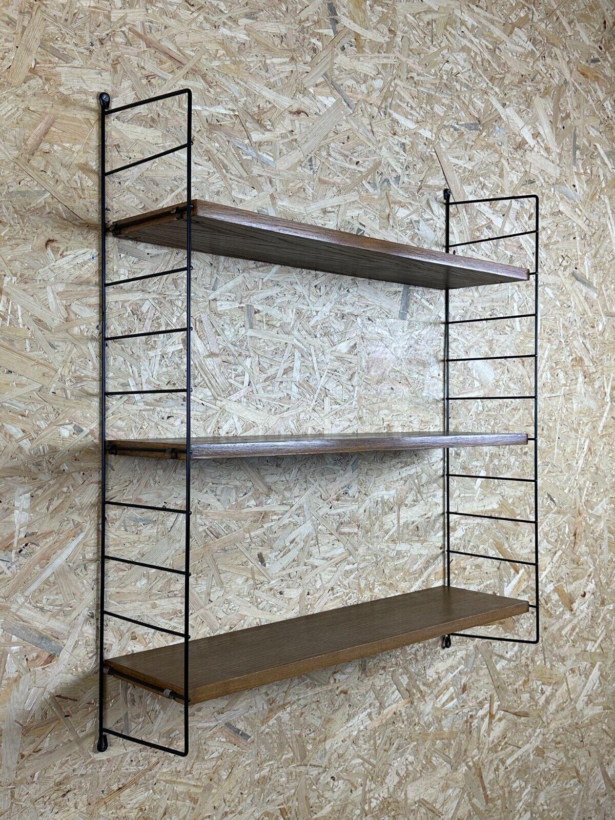 Metal 60s 70s oak string shelf module by Kajsa & Nils 