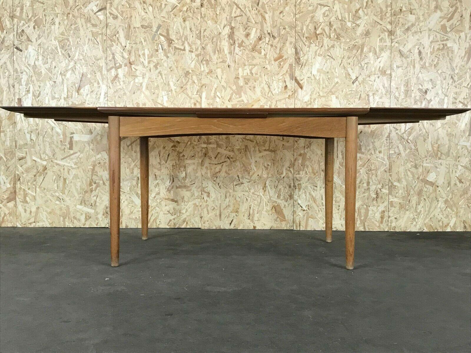 60s 70s Oak Teak Dining Table Danish Modern Design Denmark In Good Condition For Sale In Neuenkirchen, NI