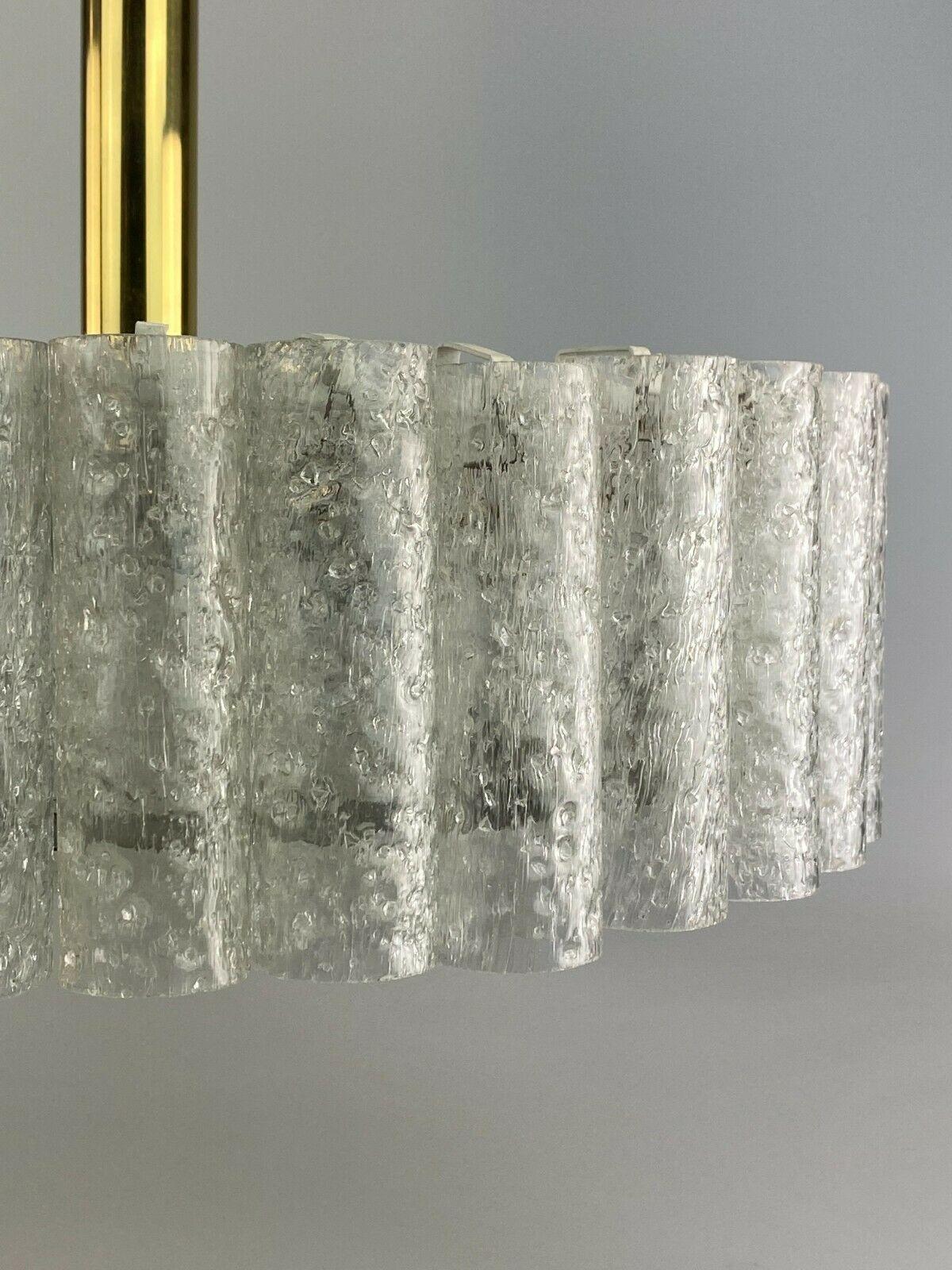 60s 70s Pedant Lamp Chandelier Doria Brass Glass Space Age Design 60s In Good Condition In Neuenkirchen, NI