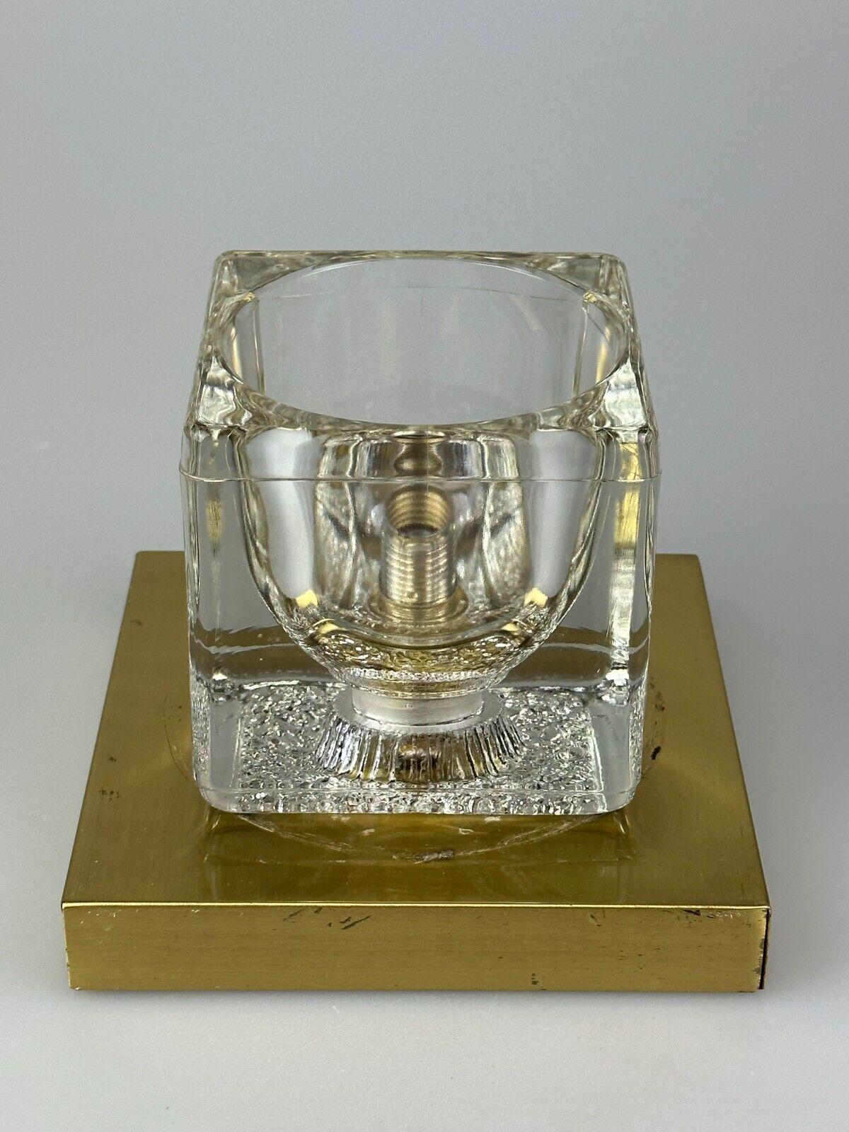 60s 70s Peill & Putzler Cube wall lamp ceiling lamp ice glass space design In Good Condition For Sale In Neuenkirchen, NI