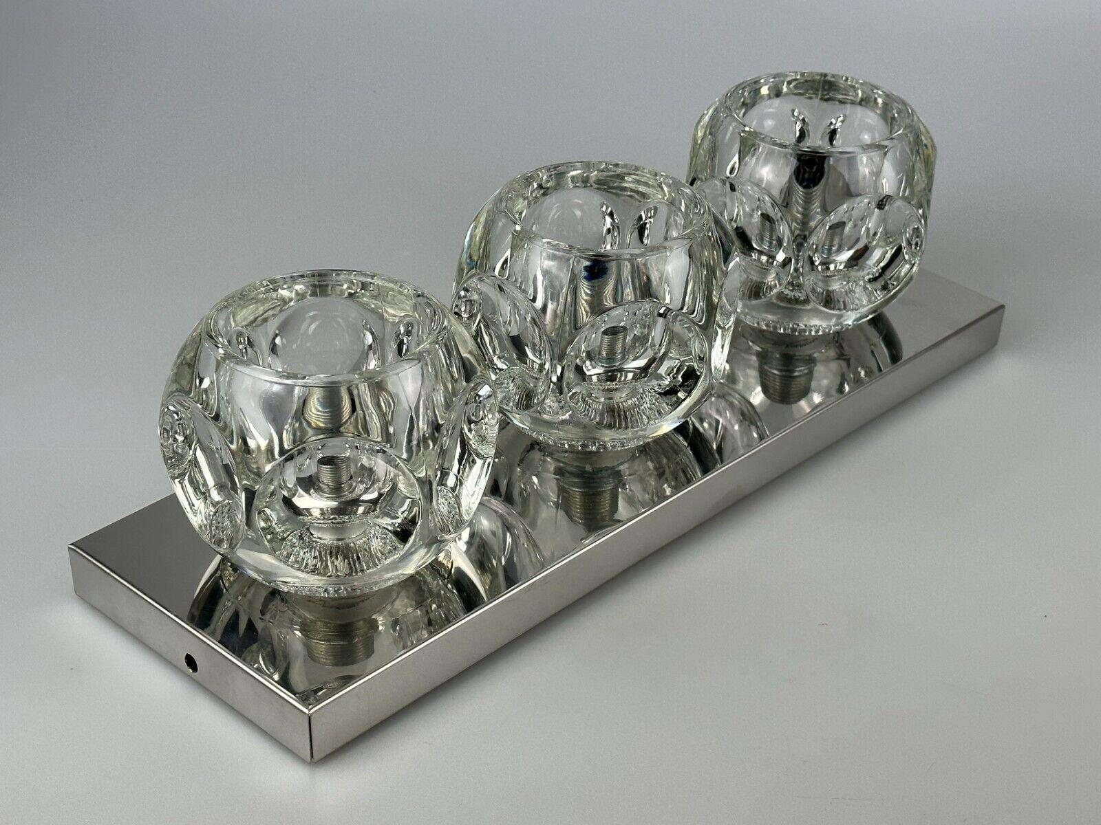 60s 70s Peill & Putzler Cube Wall Lamp Wall Light Ice Glass Space Design For Sale 4