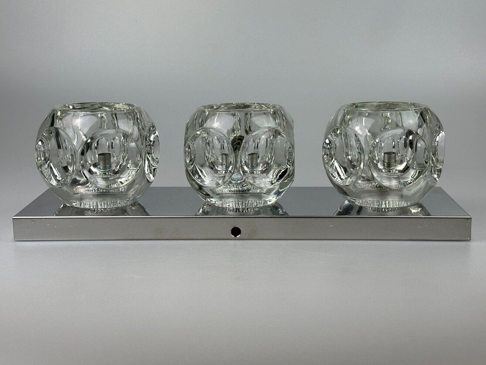 60s 70s Peill & Putzler Cube Wall Lamp Wall Light Ice Glass Space Design For Sale 7