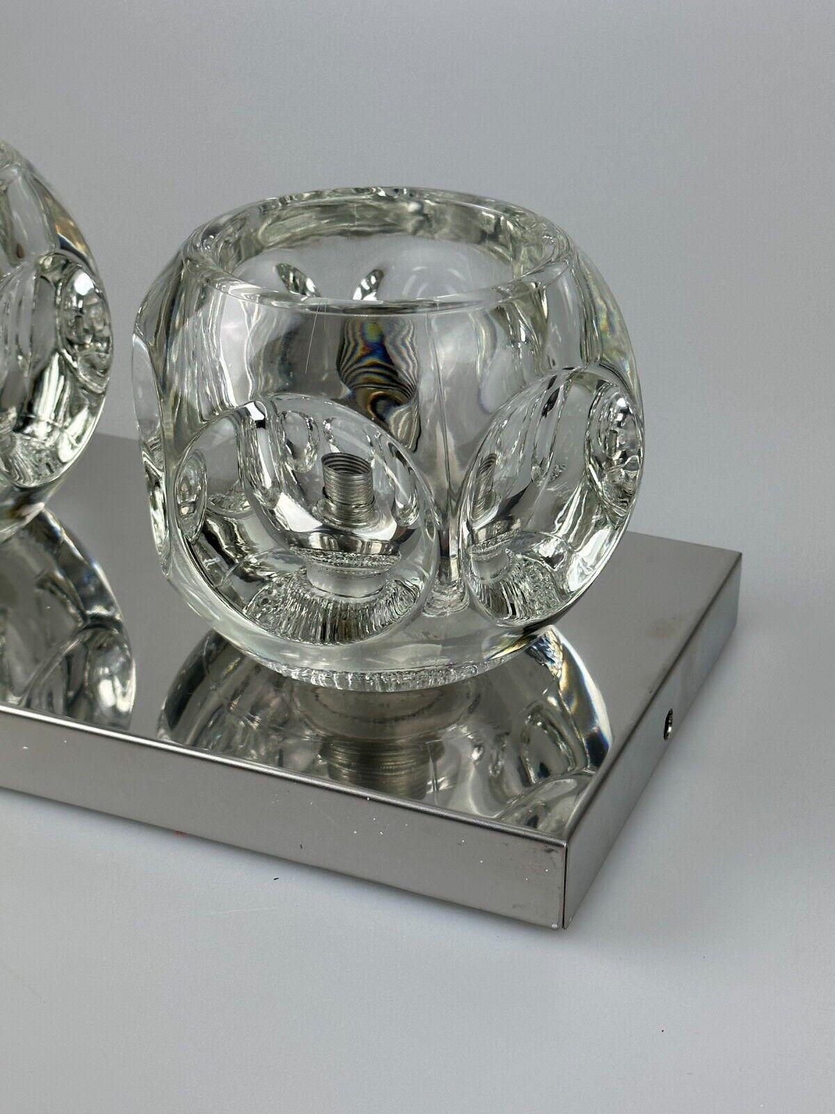 60s 70s Peill & Putzler Cube Wall Lamp Wall Light Ice Glass Space Design For Sale 11