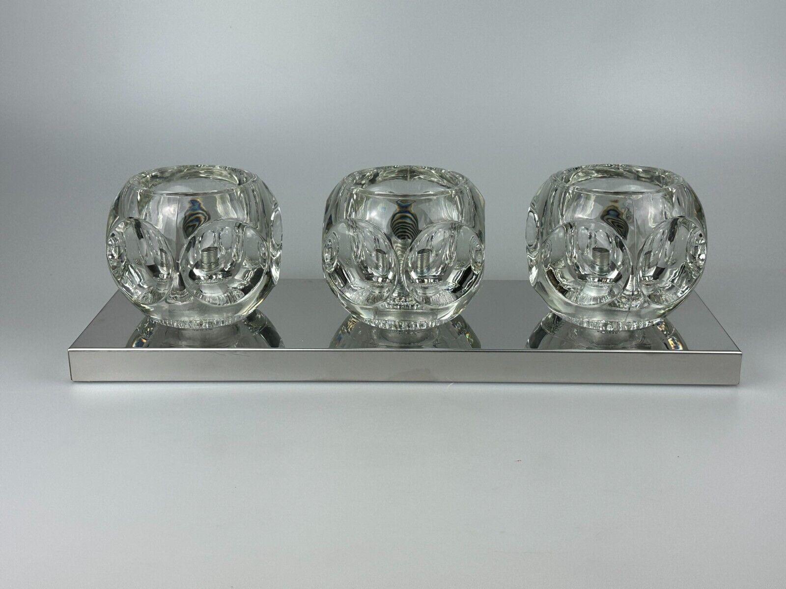 German 60s 70s Peill & Putzler Cube Wall Lamp Wall Light Ice Glass Space Design For Sale