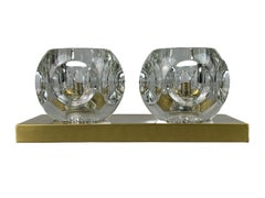 60s 70s Peill & Putzler Cube Wall Lamp Wall Sconce Ice Glass Space Design