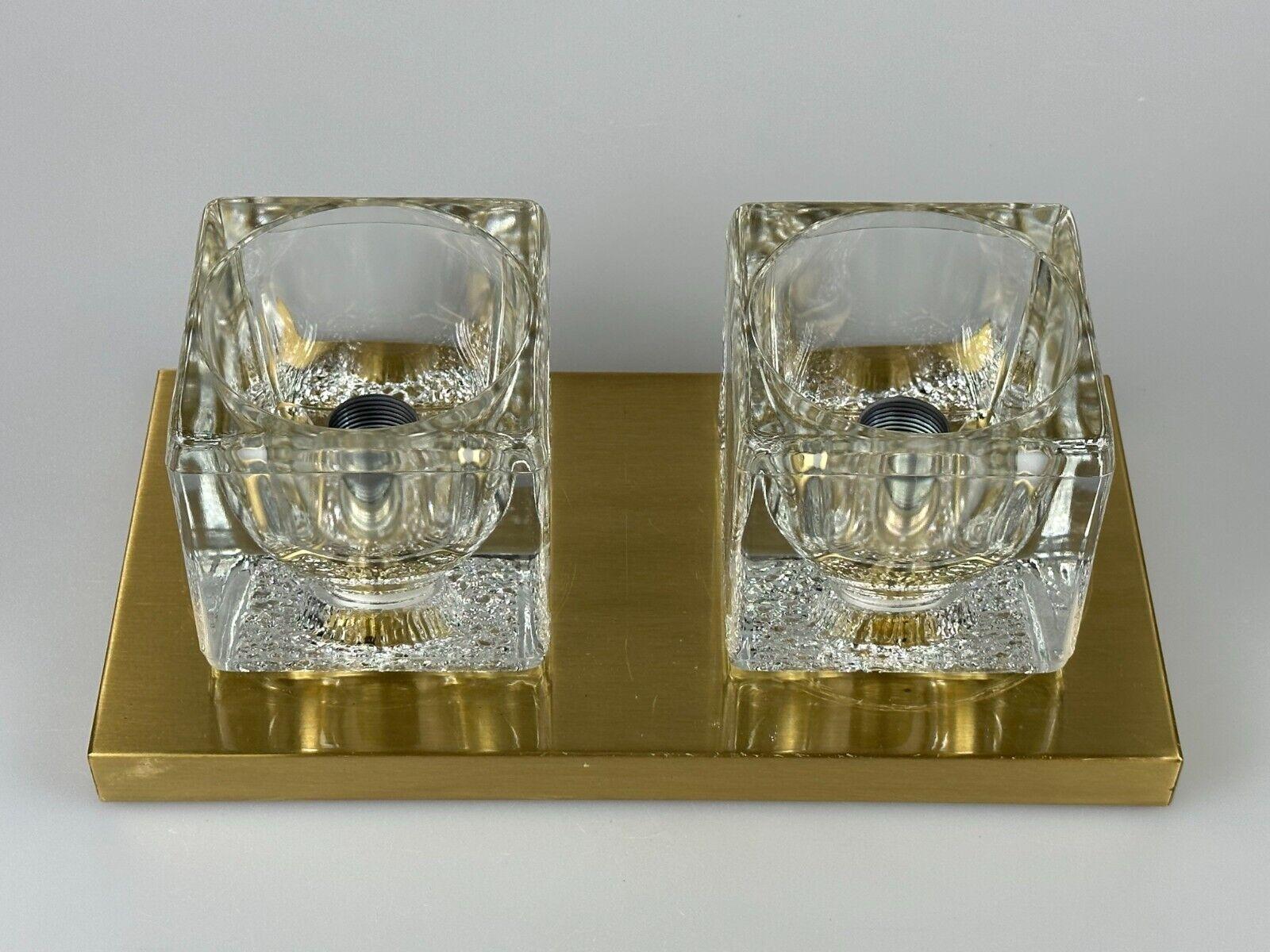 Metal 60s 70s Peill & Putzler Cube Wall Lamp Wall Sconce Ice Glass Space Design