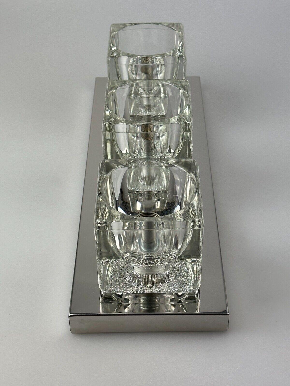 60s 70s Peill & Putzler Cube Wall Lamp Wall Sconce Ice Glass Space Design For Sale 2