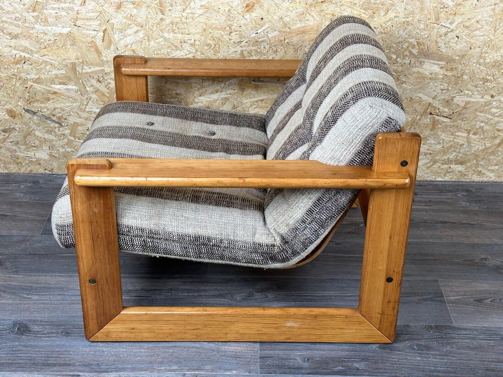 60s 70s Pine Easy Chair Lounge Chair Danish Modern Design For Sale 10