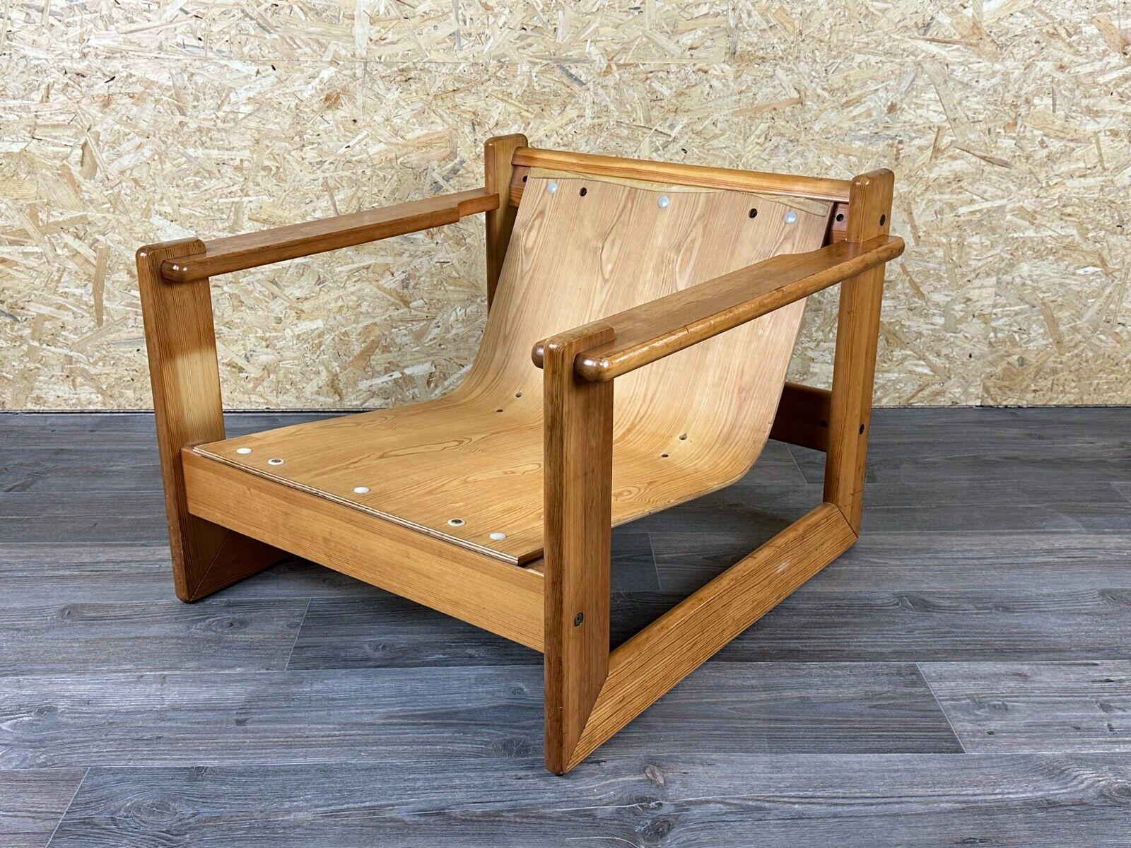 60s 70s Pine Easy Chair Lounge Chair Danish Modern Design For Sale 12
