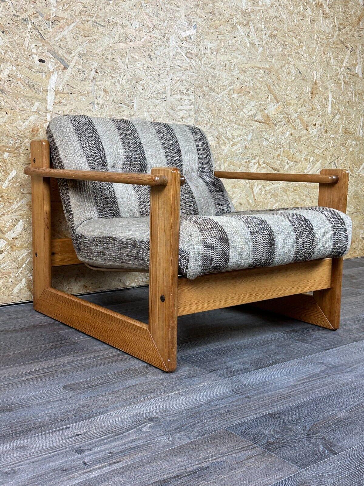 Late 20th Century 60s 70s Pine Easy Chair Lounge Chair Danish Modern Design For Sale