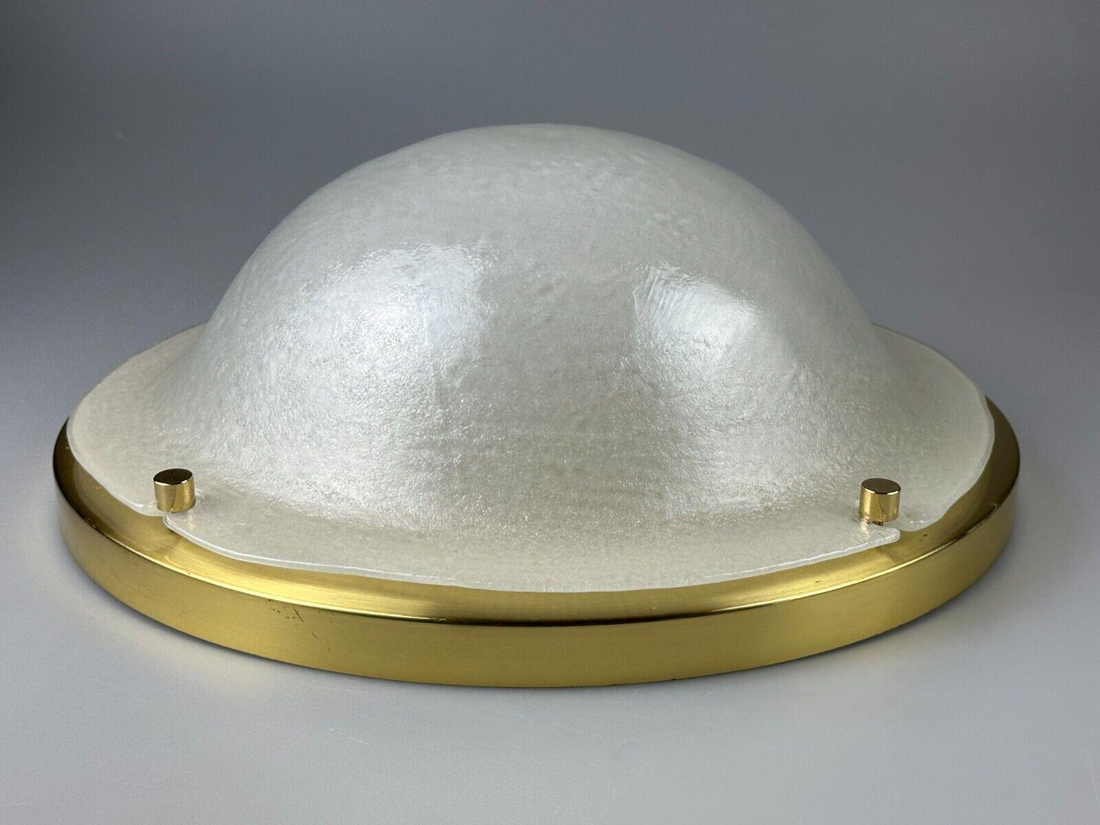 60s 70s Plafoniere ceiling lamp Limburg Germany glass brass Space Age For Sale 5