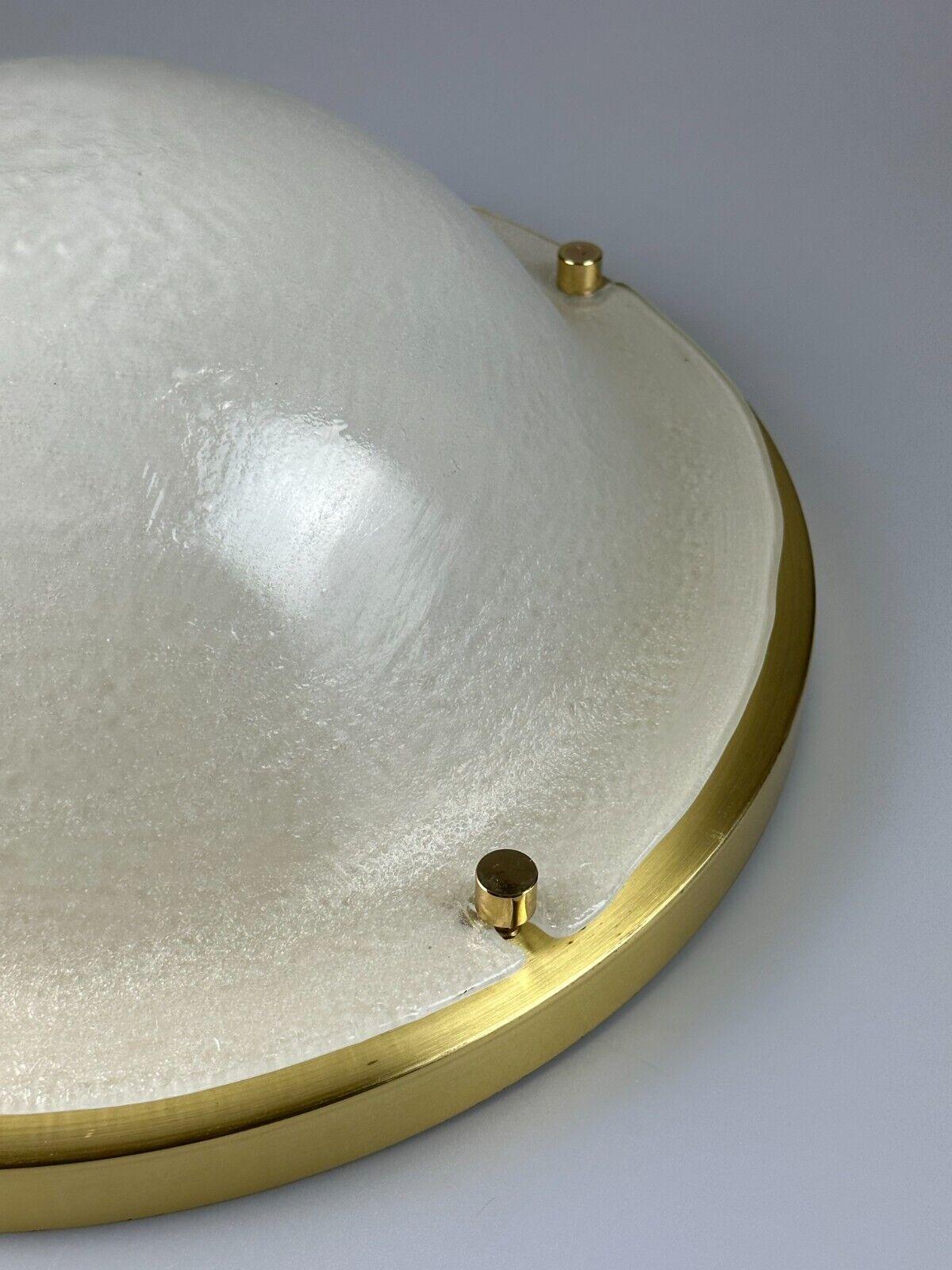 60s 70s Plafoniere ceiling lamp Limburg Germany glass brass Space Age For Sale 7