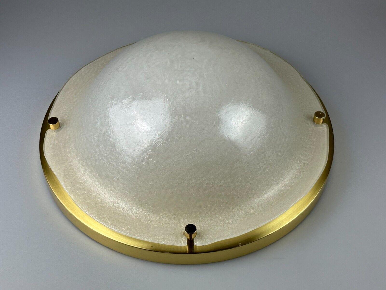 60s 70s Plafoniere ceiling lamp Limburg Germany glass brass Space Age For Sale 8