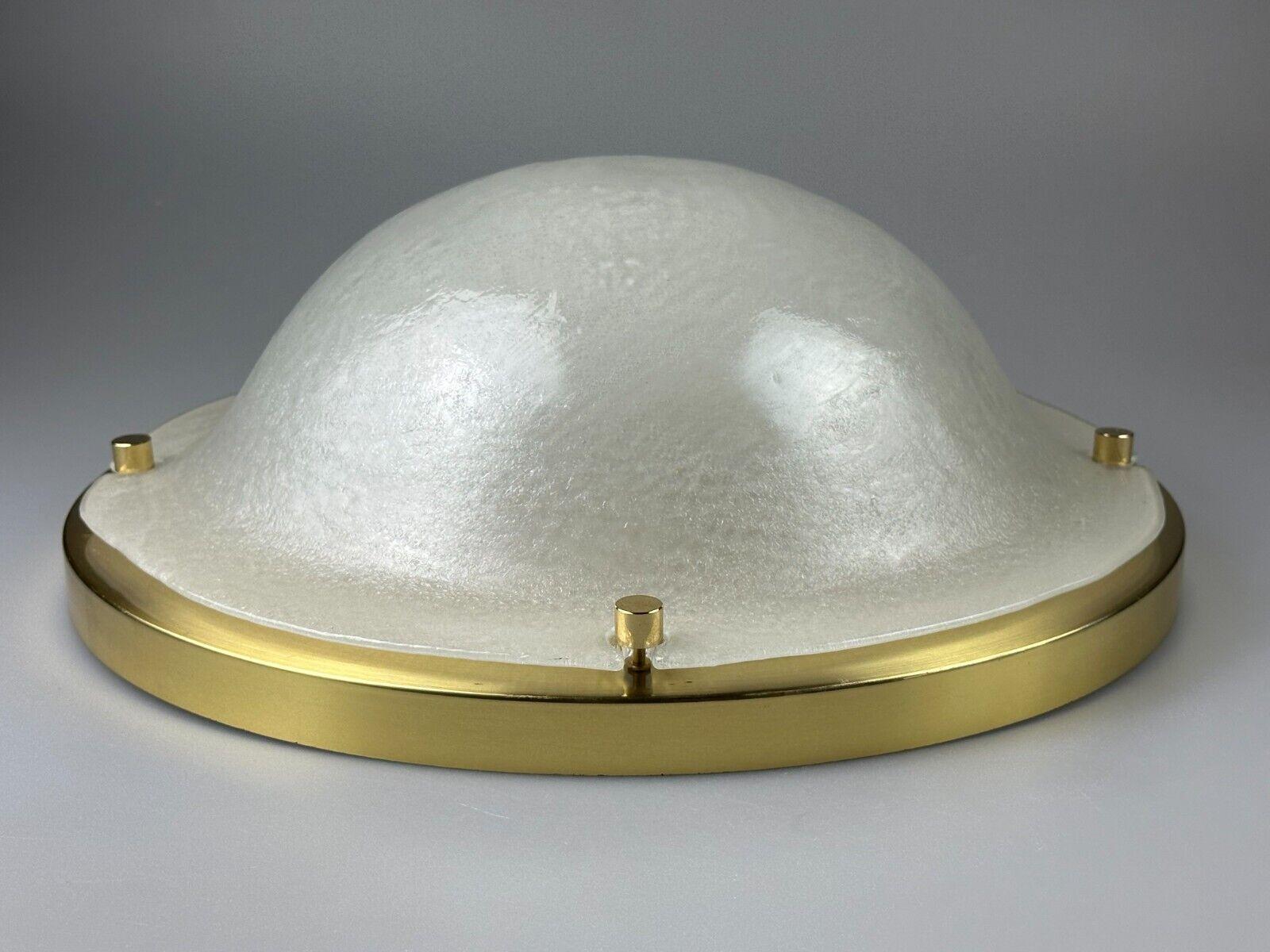 60s 70s Plafoniere ceiling lamp Limburg Germany glass brass Space Age For Sale 9