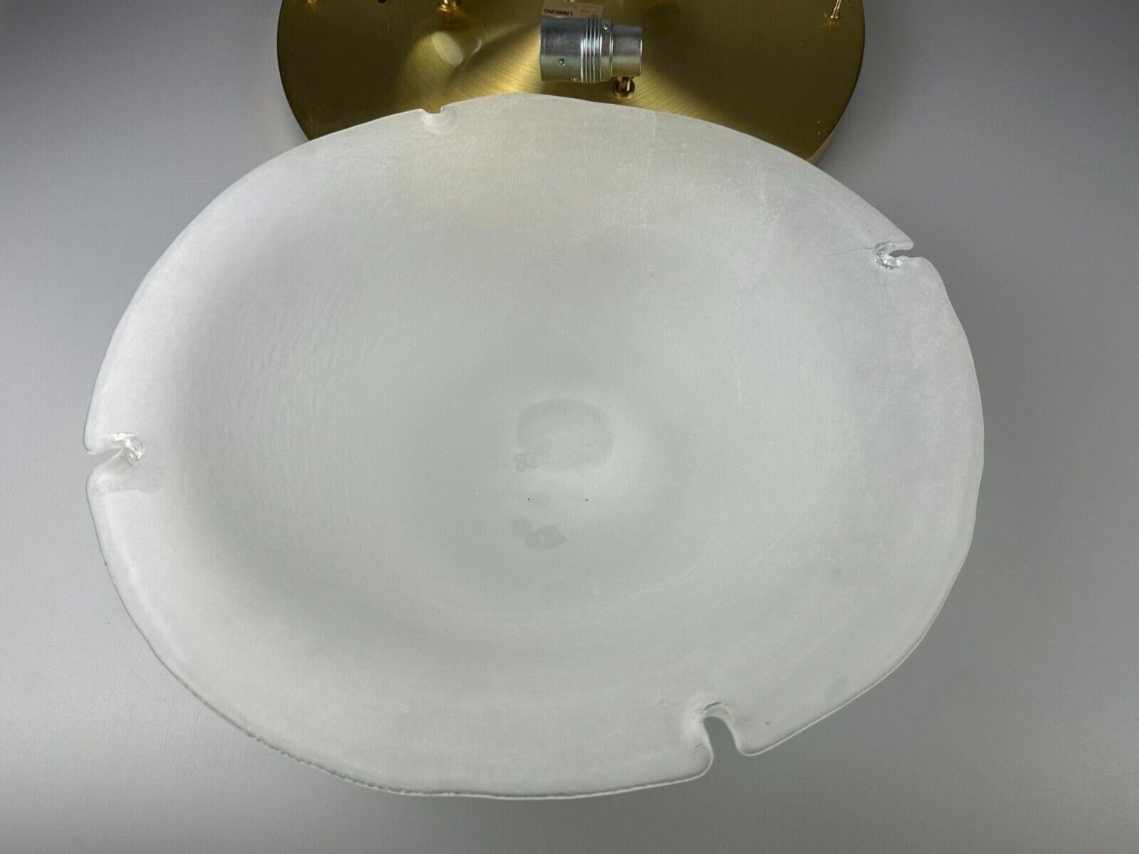 60s 70s Plafoniere ceiling lamp Limburg Germany glass brass Space Age For Sale 14
