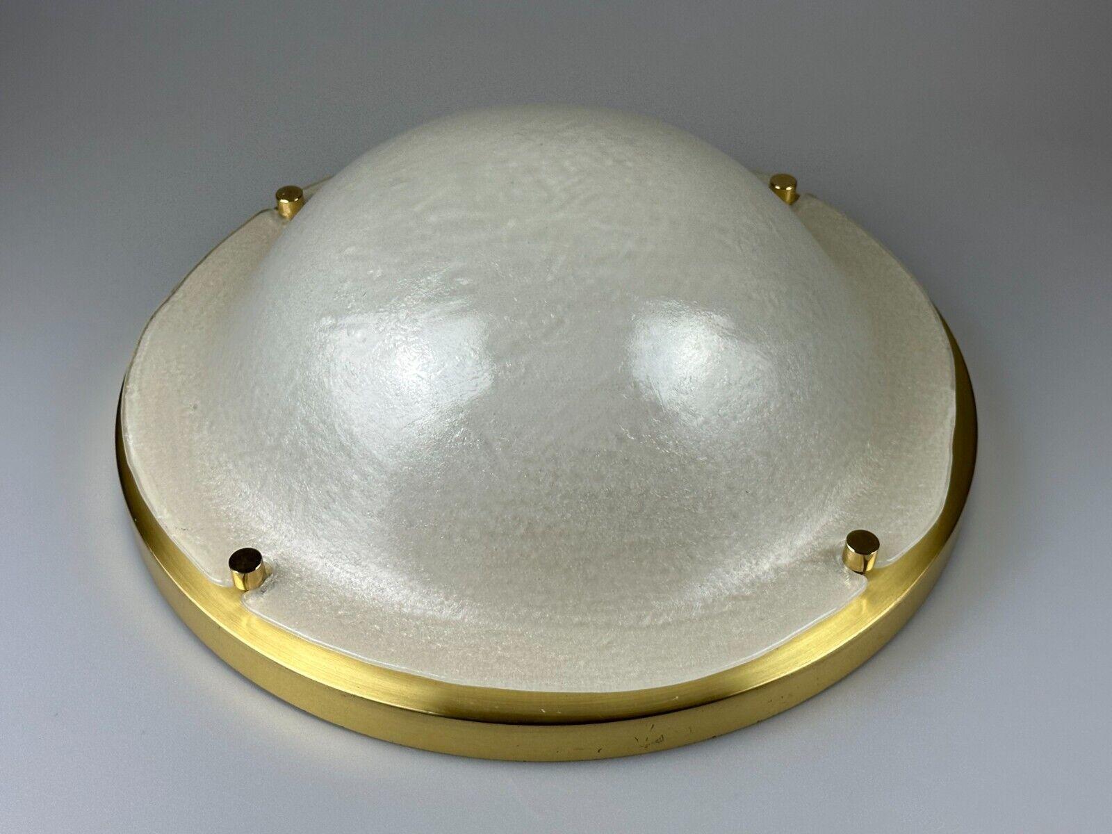 60s 70s Plafoniere ceiling lamp Limburg Germany glass brass Space Age In Good Condition For Sale In Neuenkirchen, NI