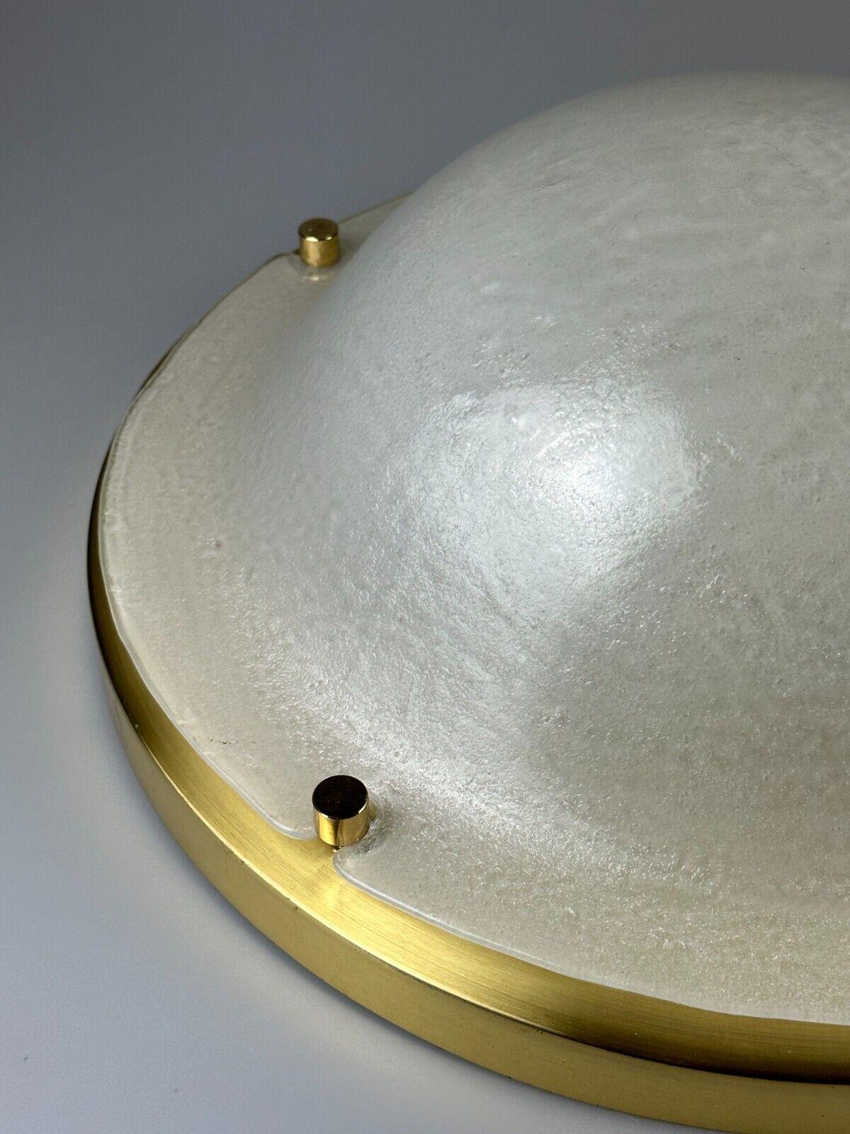 Metal 60s 70s Plafoniere ceiling lamp Limburg Germany glass brass Space Age For Sale