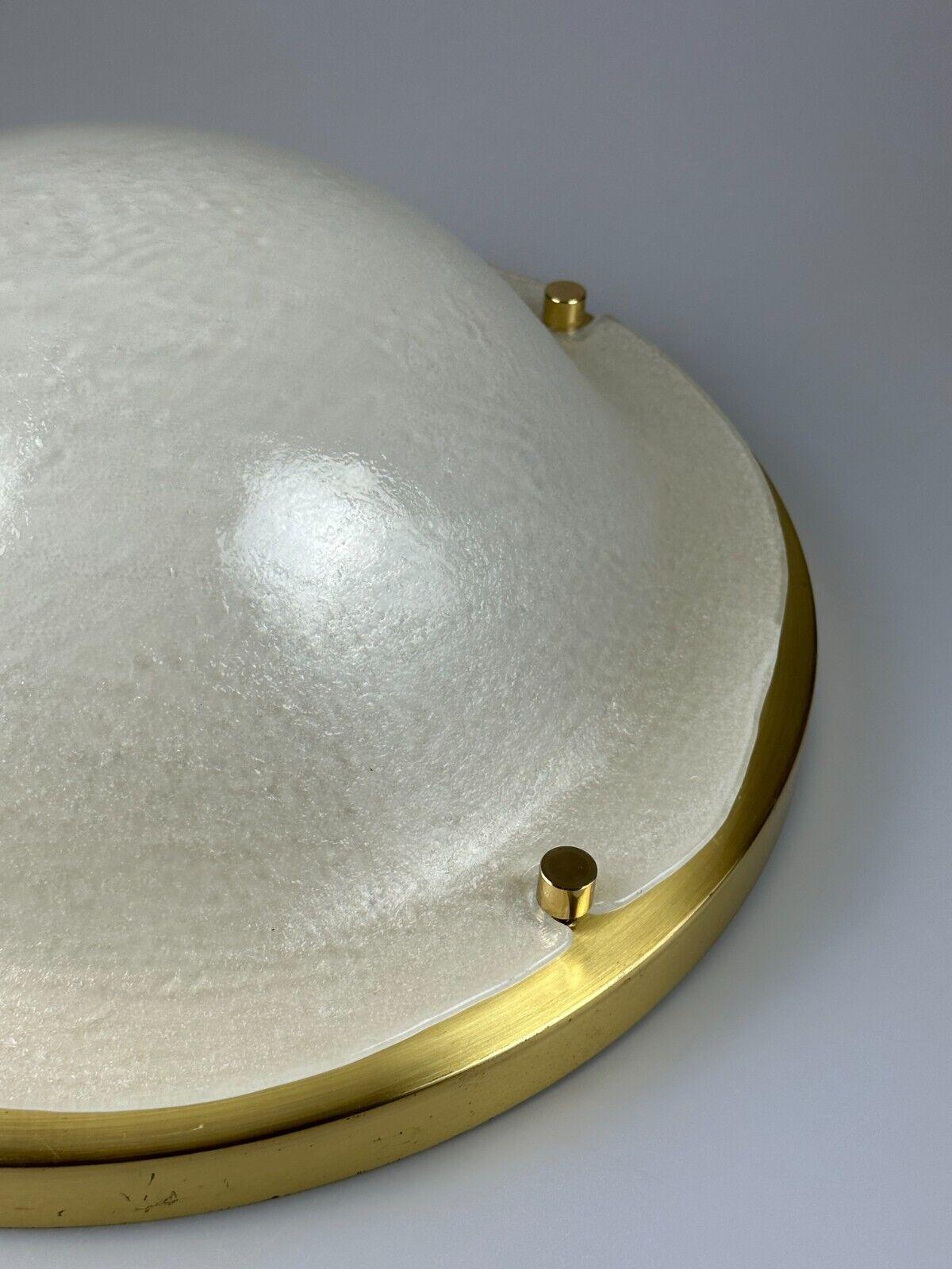 60s 70s Plafoniere ceiling lamp Limburg Germany glass brass Space Age For Sale 1