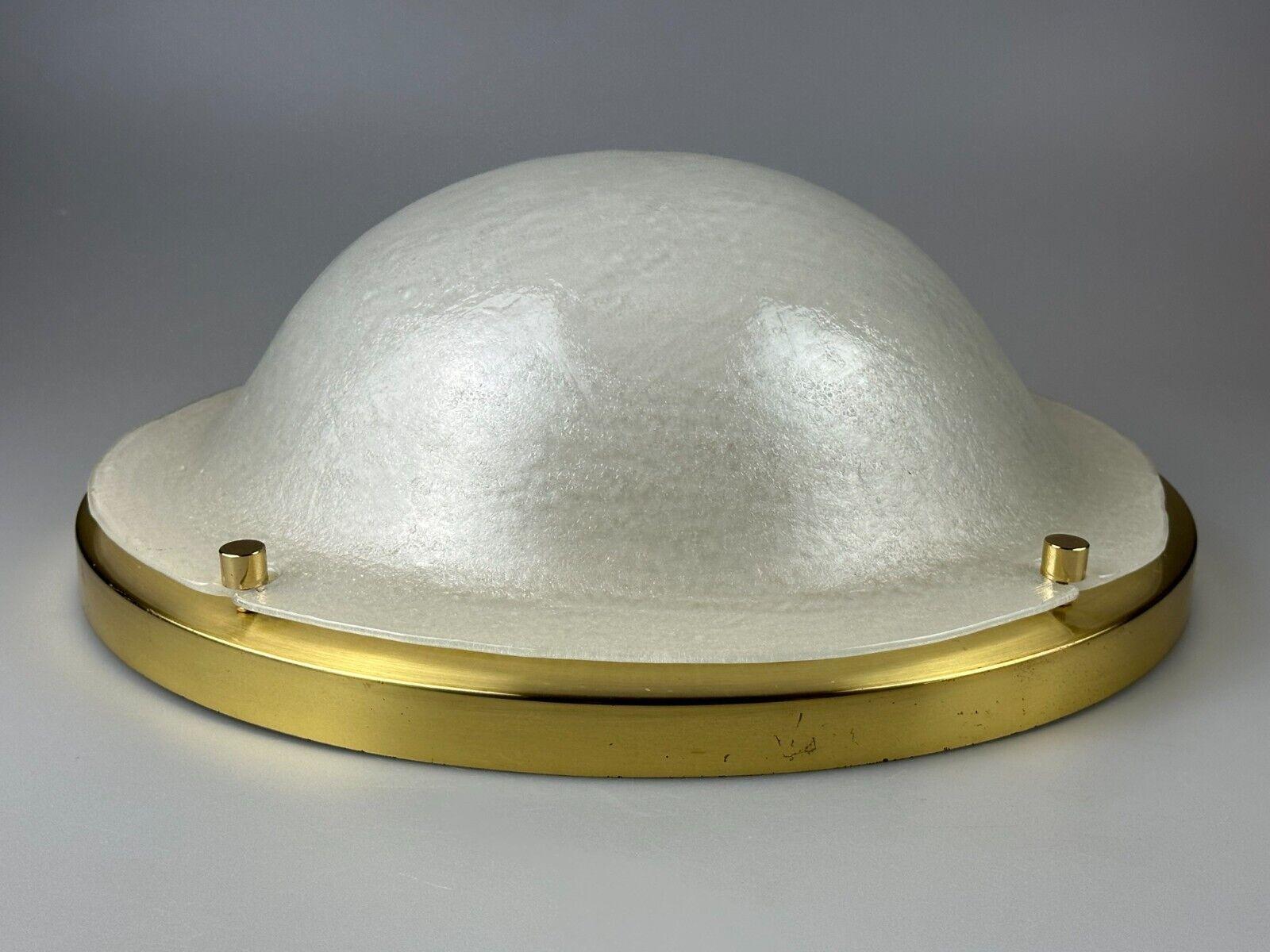60s 70s Plafoniere ceiling lamp Limburg Germany glass brass Space Age For Sale 3