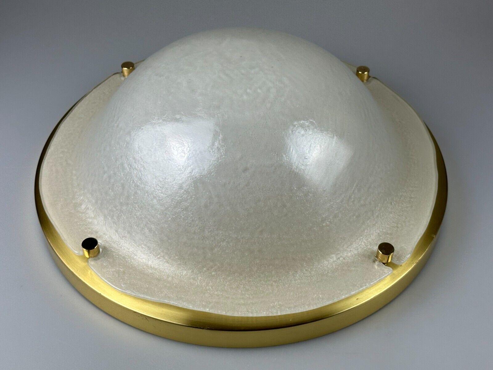 60s 70s Plafoniere ceiling lamp Limburg Germany glass brass Space Age For Sale 4