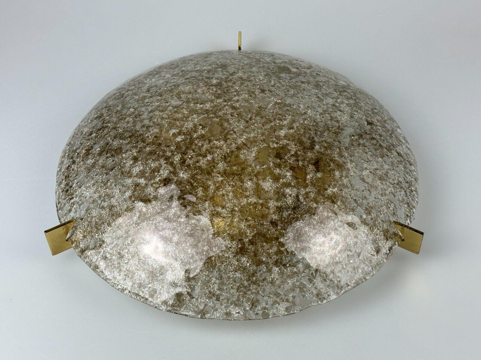 60s 70s Plafoniere Flush Mount Ice Glass ceiling lamp by Kaiser Leuchten 7