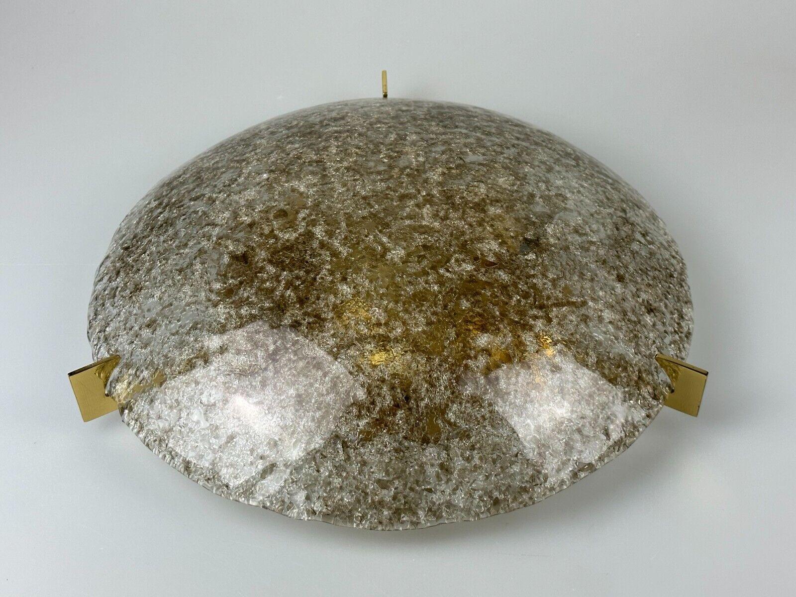 60s 70s Plafoniere Flush Mount Ice Glass ceiling lamp by Kaiser Leuchten For Sale 9