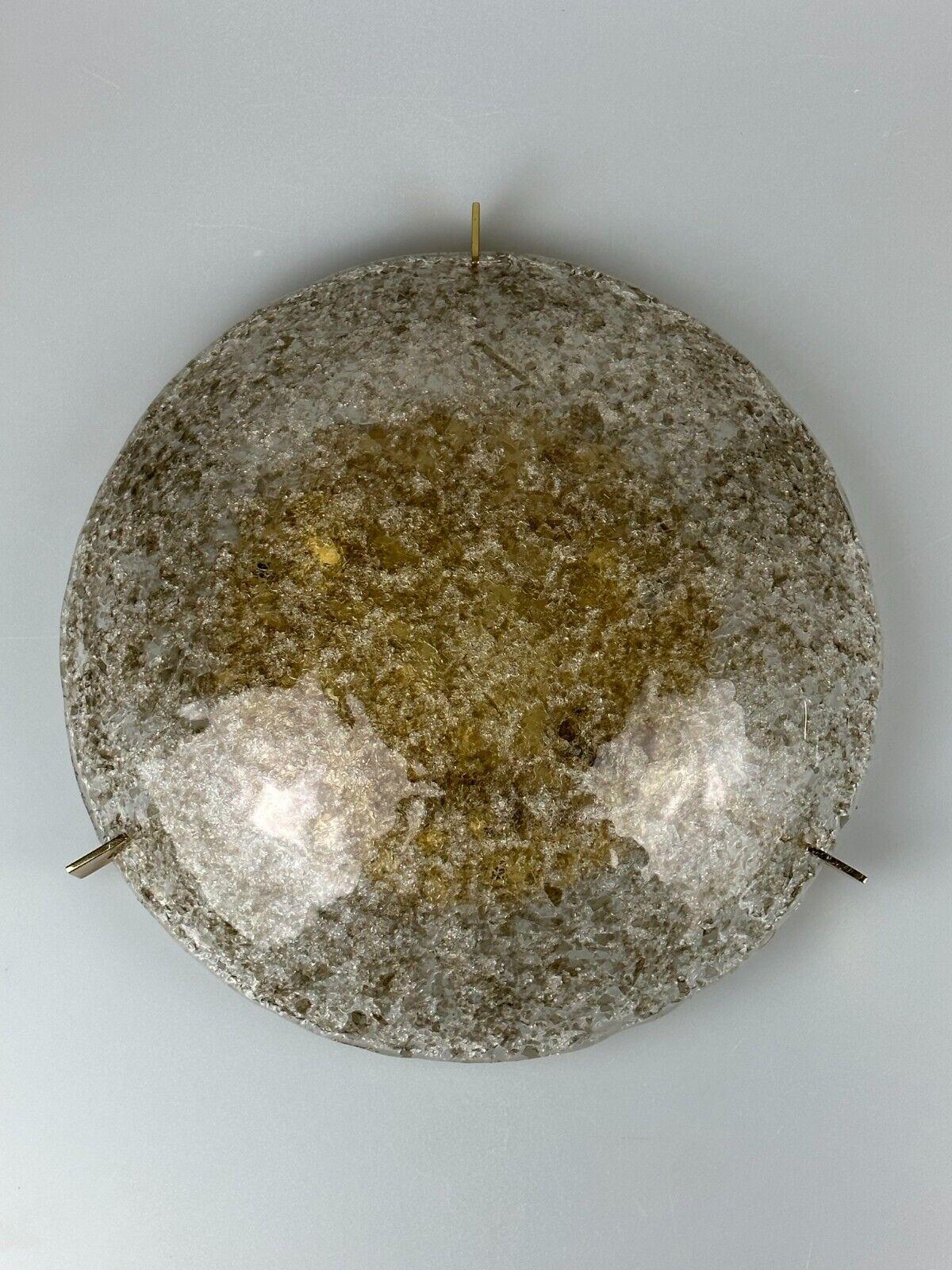 60s 70s Plafoniere Flush Mount Ice Glass ceiling lamp by Kaiser Leuchten In Good Condition For Sale In Neuenkirchen, NI