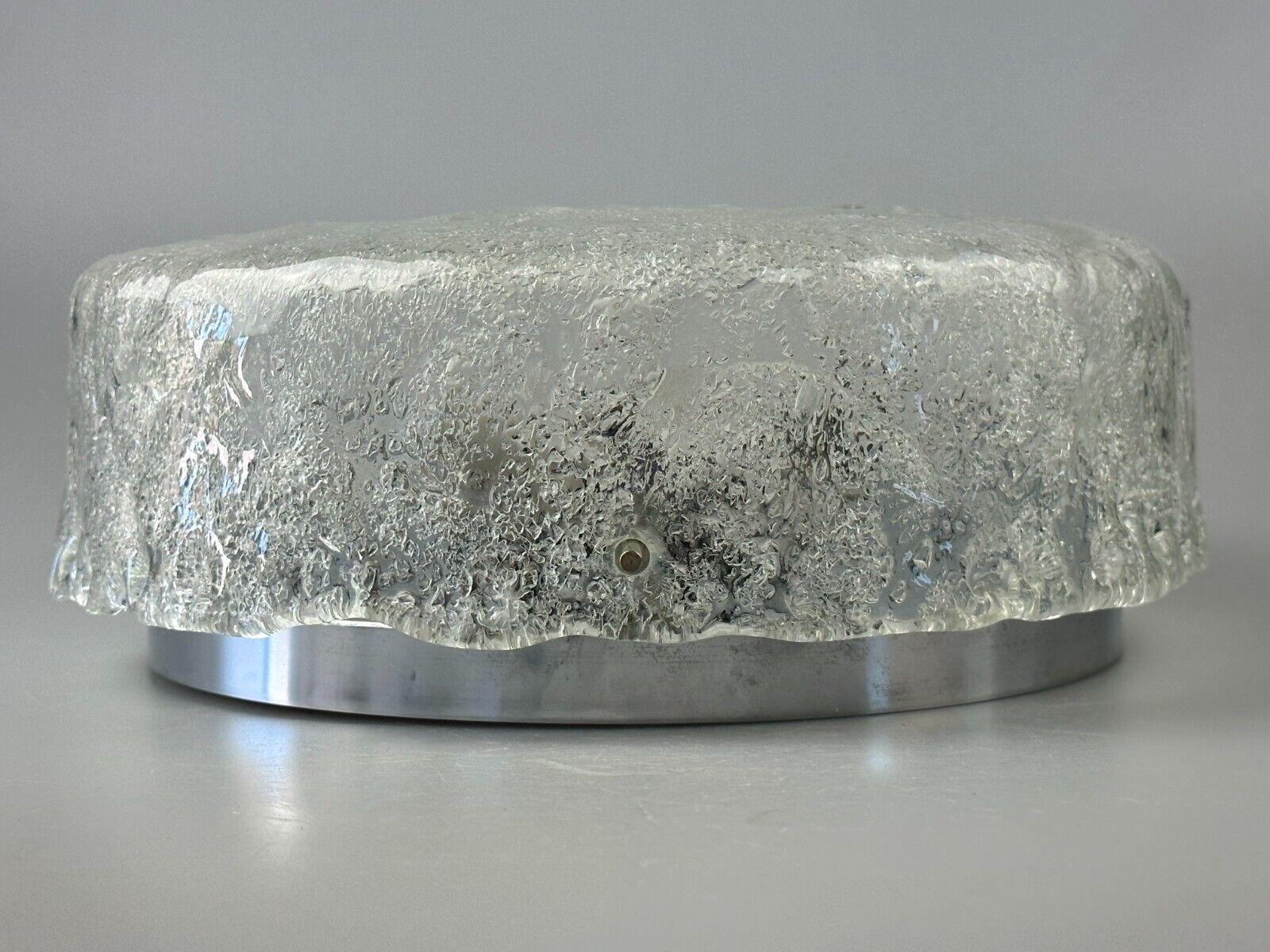 60s 70s Plafoniere Ice Glass Flush Mount Hillebrand Leuchten Germany 6