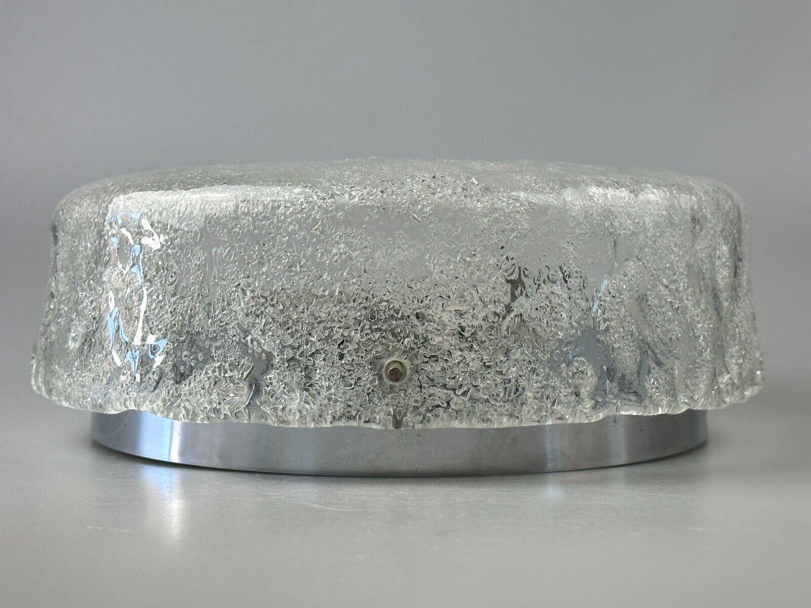 60s 70s Plafoniere Ice Glass Flush Mount Hillebrand Leuchten Germany 4