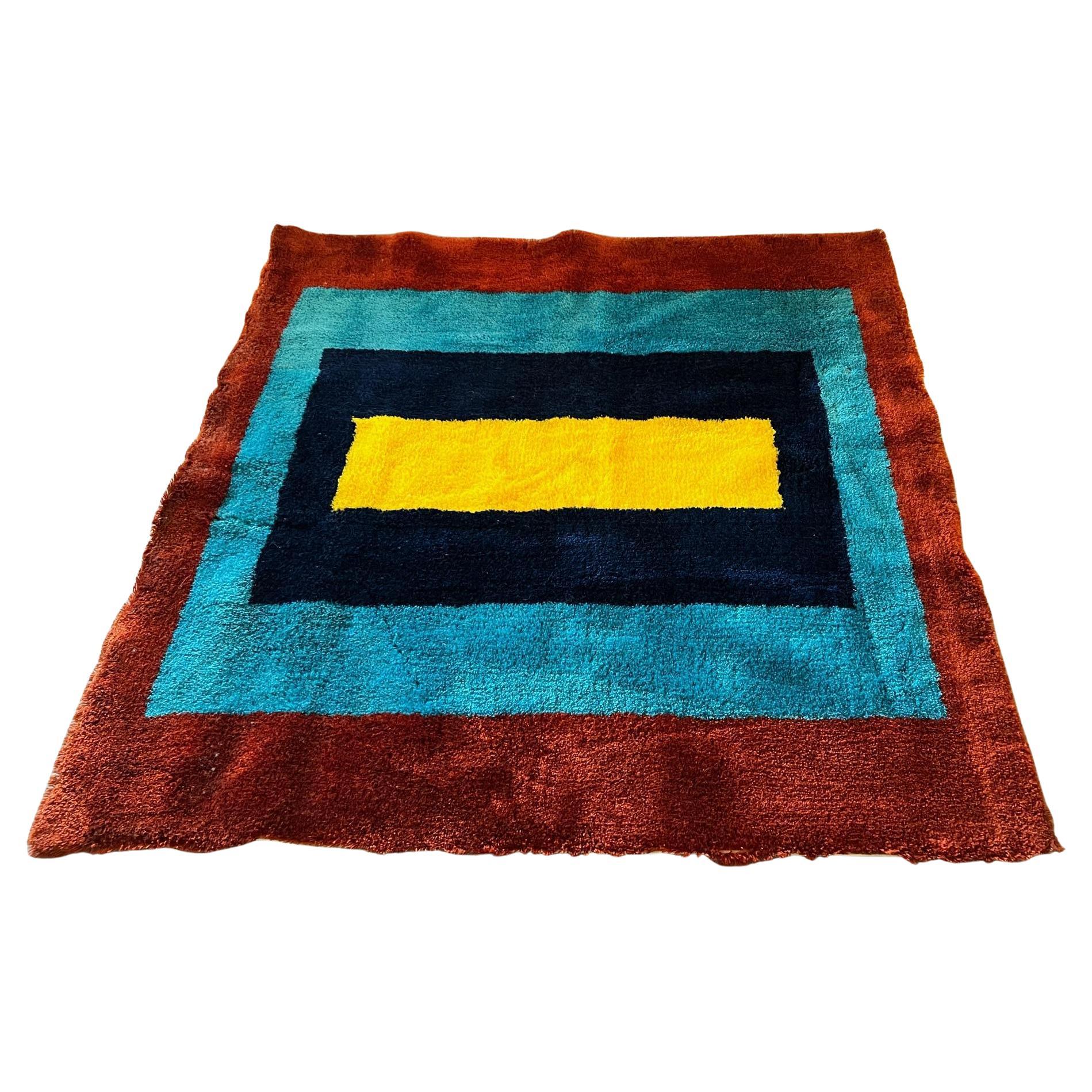 60's 70's REGAL RUGS North Vernon Indiana UNUSED Rya Rug Mid Century Modern en vente