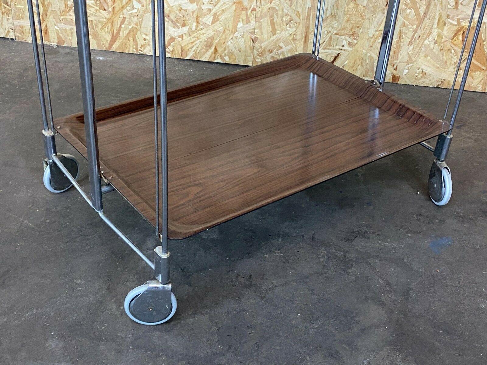 Late 20th Century 60s 70s Serving Trolley Dinett Side Table Space Age Brown Design For Sale