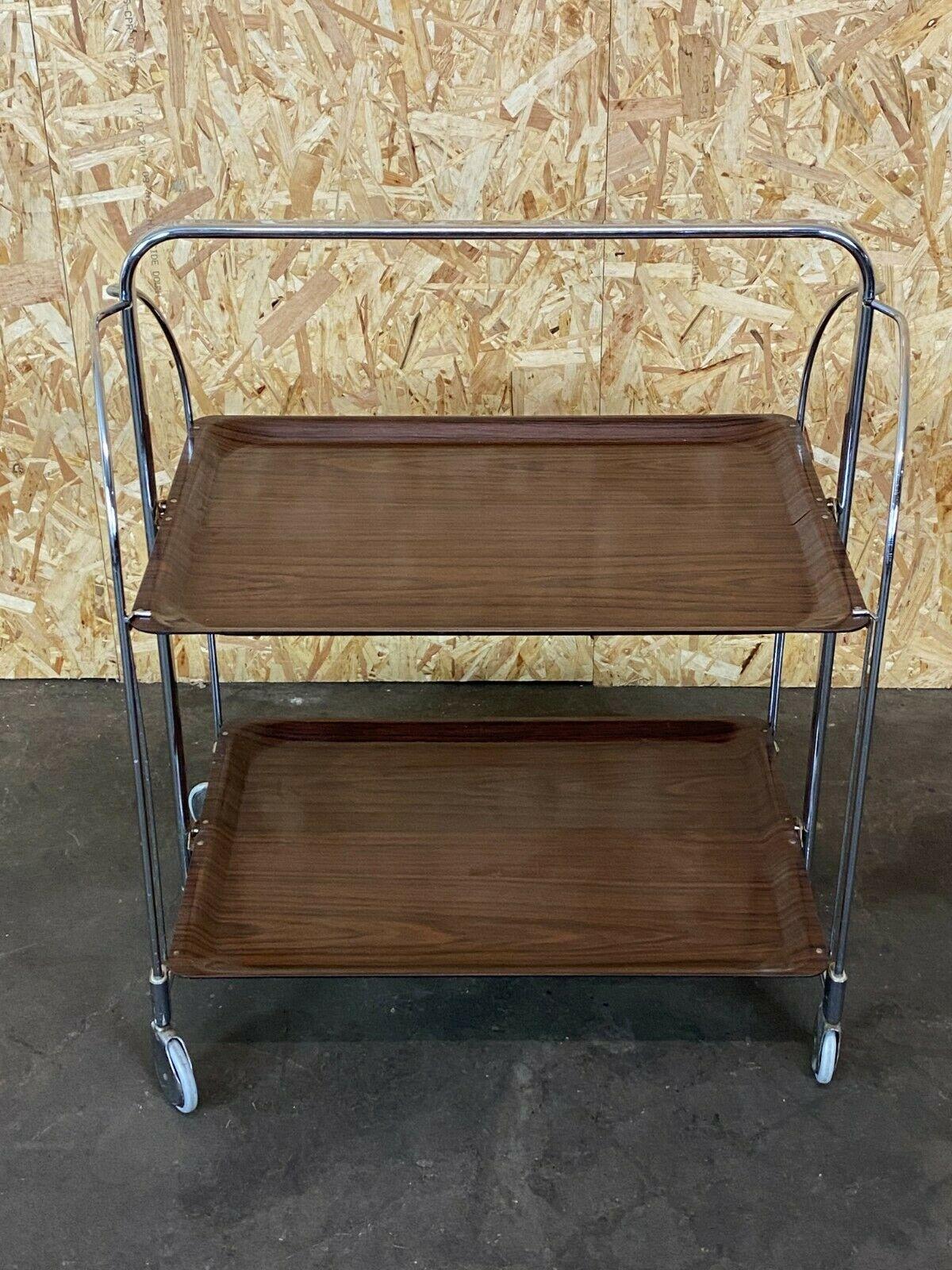 60s 70s Serving Trolley Dinett Side Table Space Age Brown Design For Sale 3