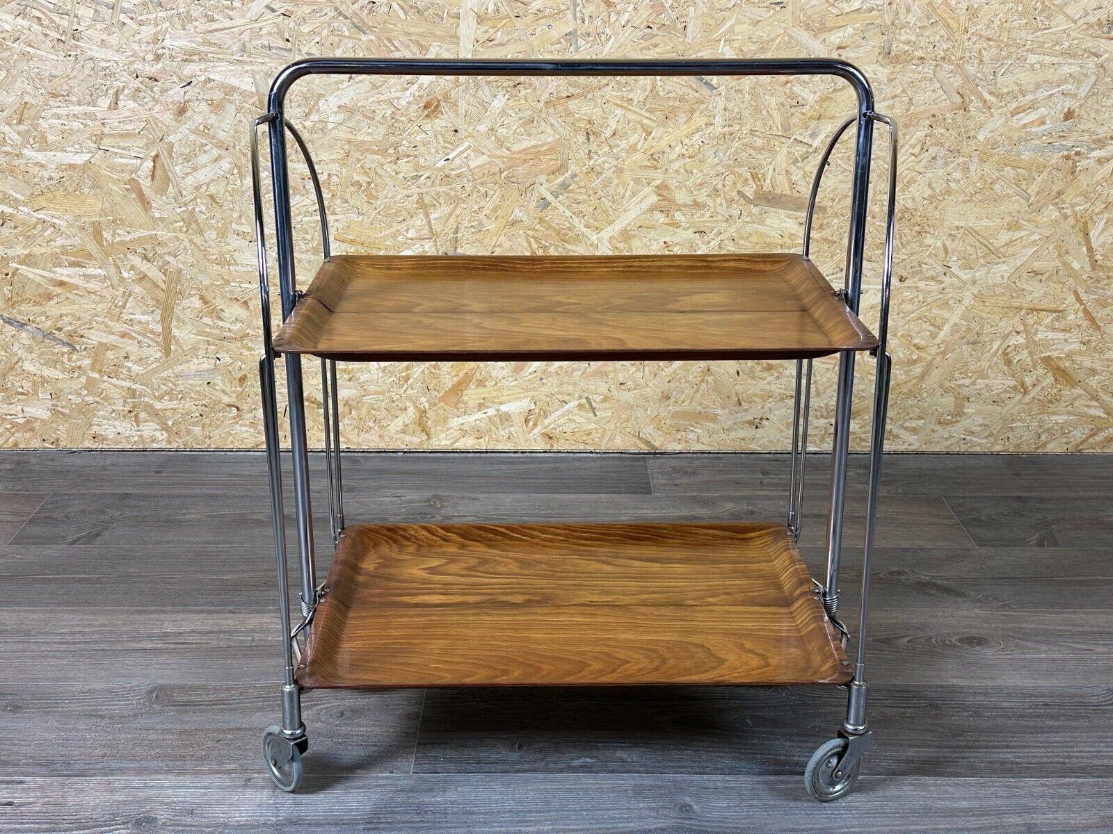 60s 70s serving trolley dinette side table space age brown design 60s 70s For Sale 4