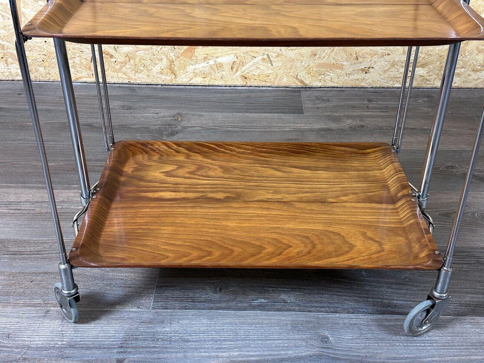 60s 70s serving trolley dinette side table space age brown design 60s 70s For Sale 6