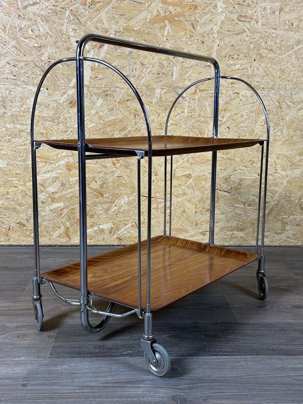 60s 70s serving trolley dinette side table space age brown design 60s 70s For Sale 7