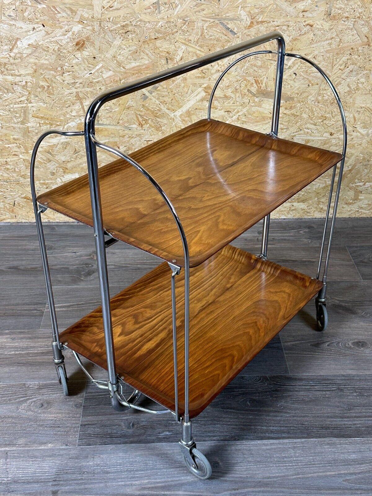 60s 70s serving trolley dinette side table space age brown design 60s 70s For Sale 8