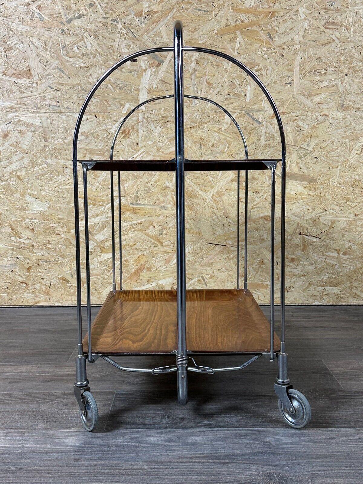 60s 70s serving trolley dinette side table space age brown design 60s 70s For Sale 9