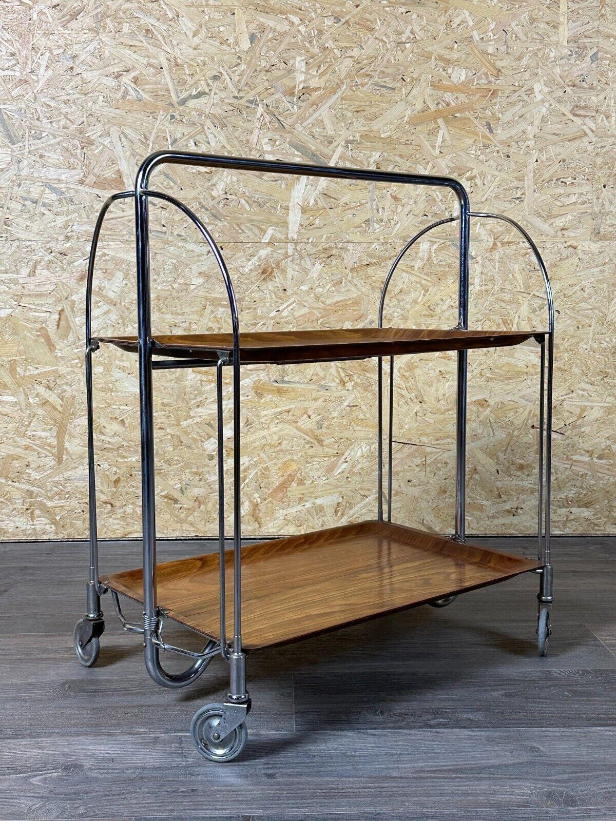 German 60s 70s serving trolley dinette side table space age brown design 60s 70s For Sale