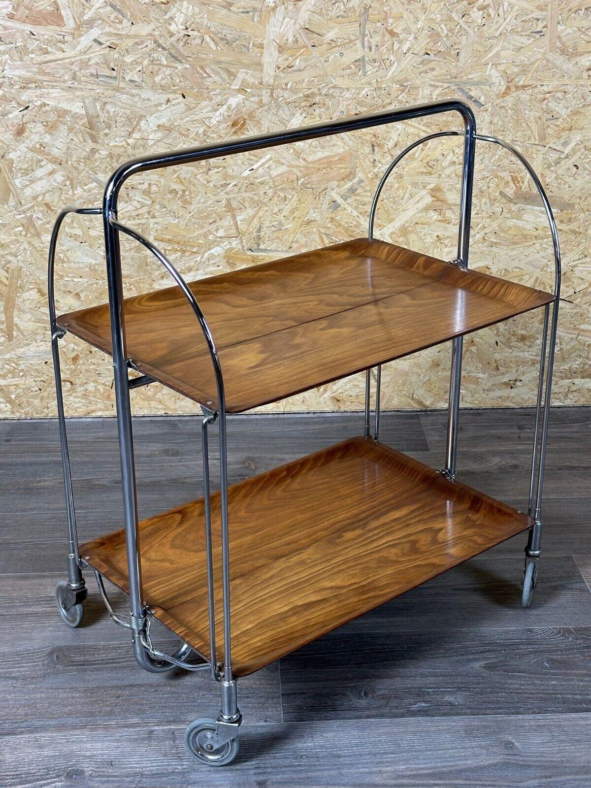 60s 70s serving trolley dinette side table space age brown design 60s 70s In Good Condition For Sale In Neuenkirchen, NI
