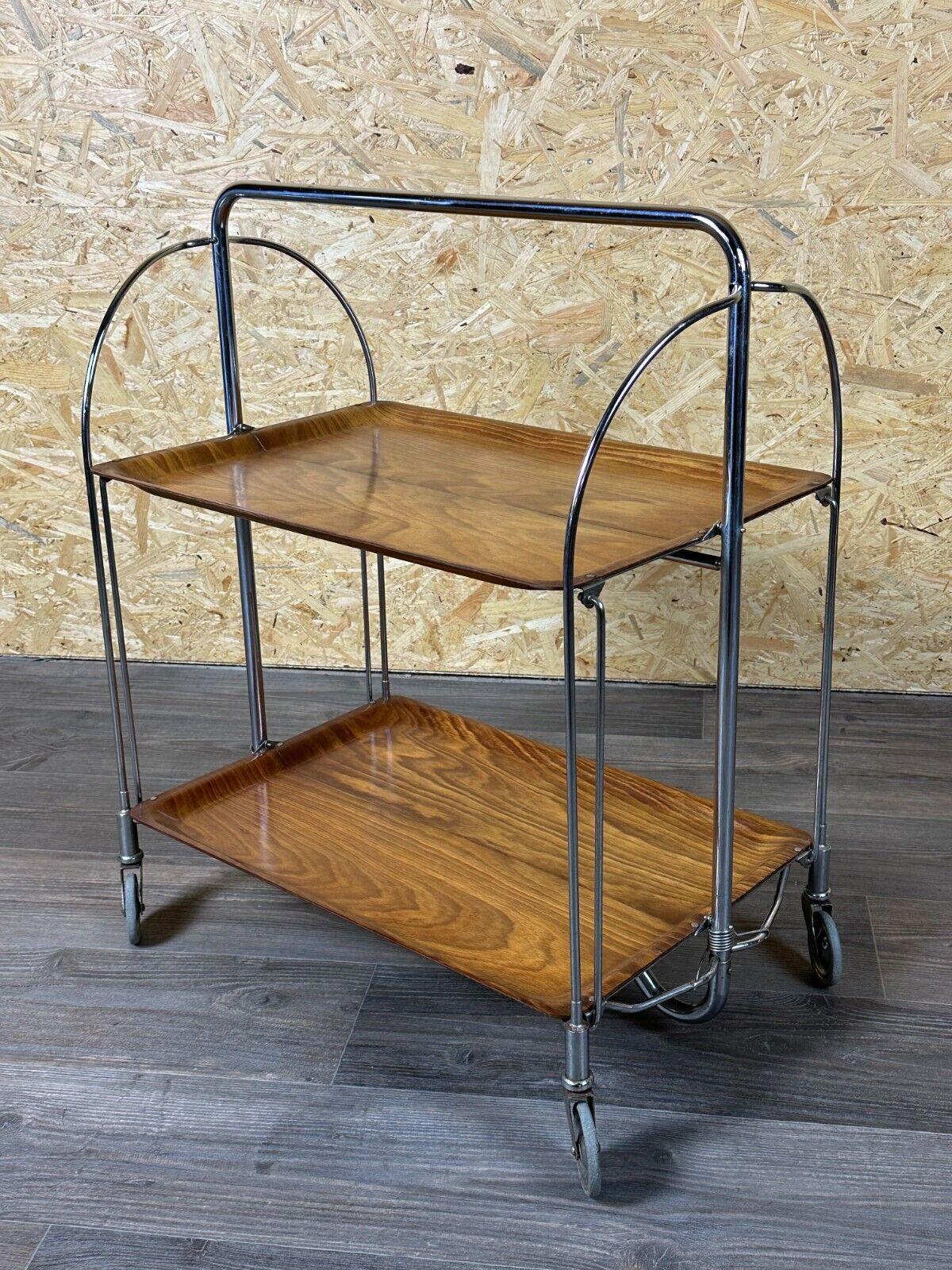 60s 70s serving trolley dinette side table space age brown design 60s 70s For Sale 2
