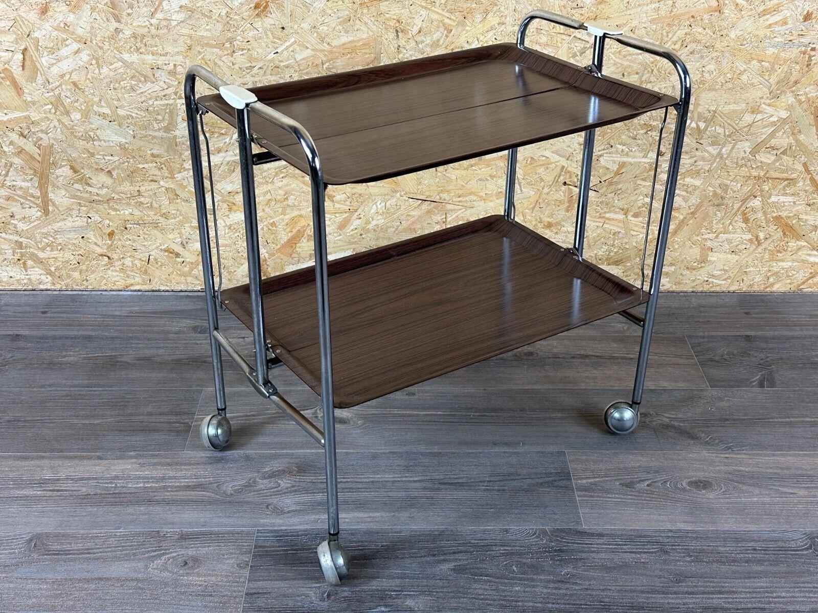 60s 70s serving trolley dinette side table space age brown designs en vente 4
