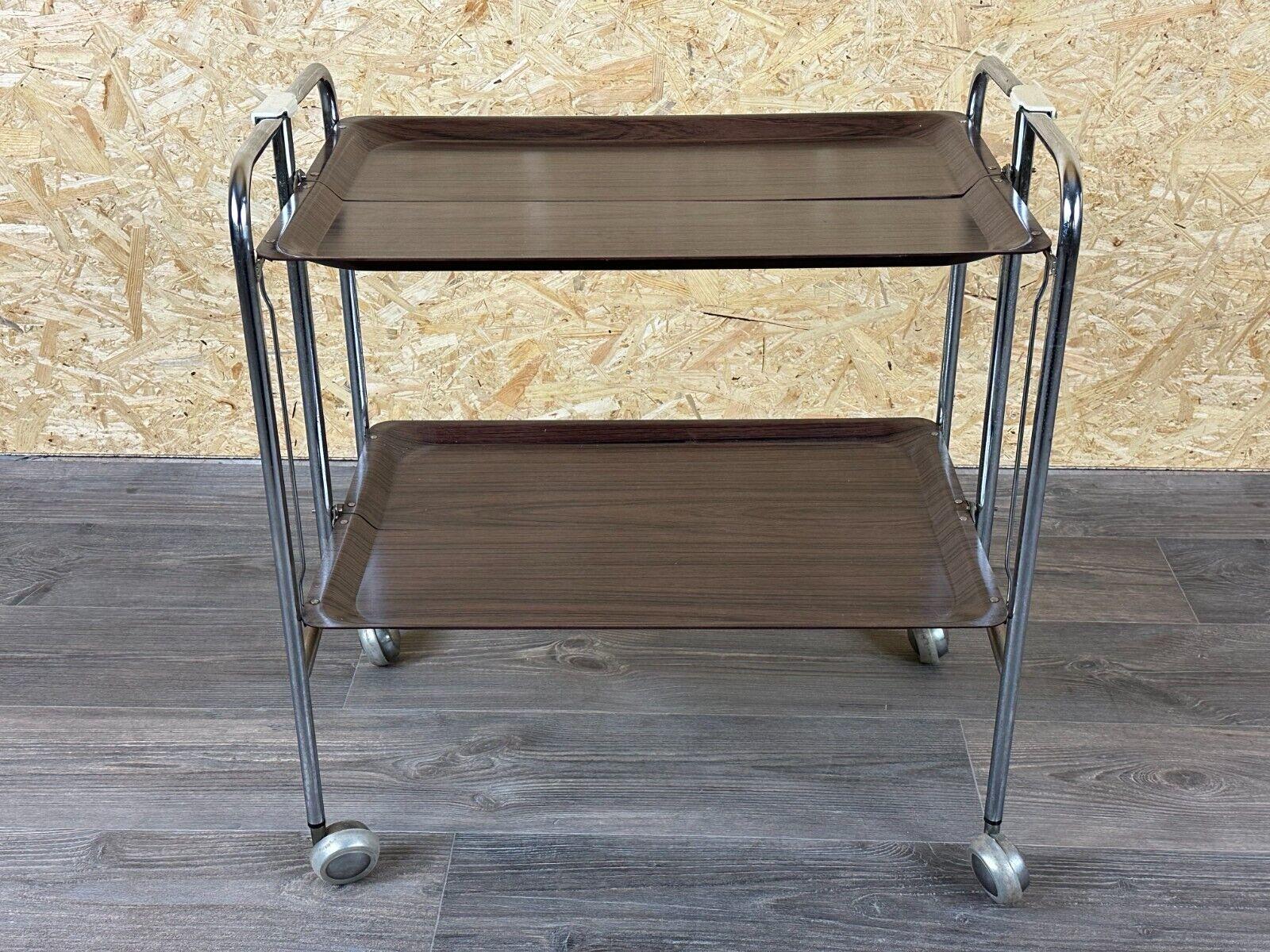 60s 70s serving trolley dinette side table space age brown design For Sale 6