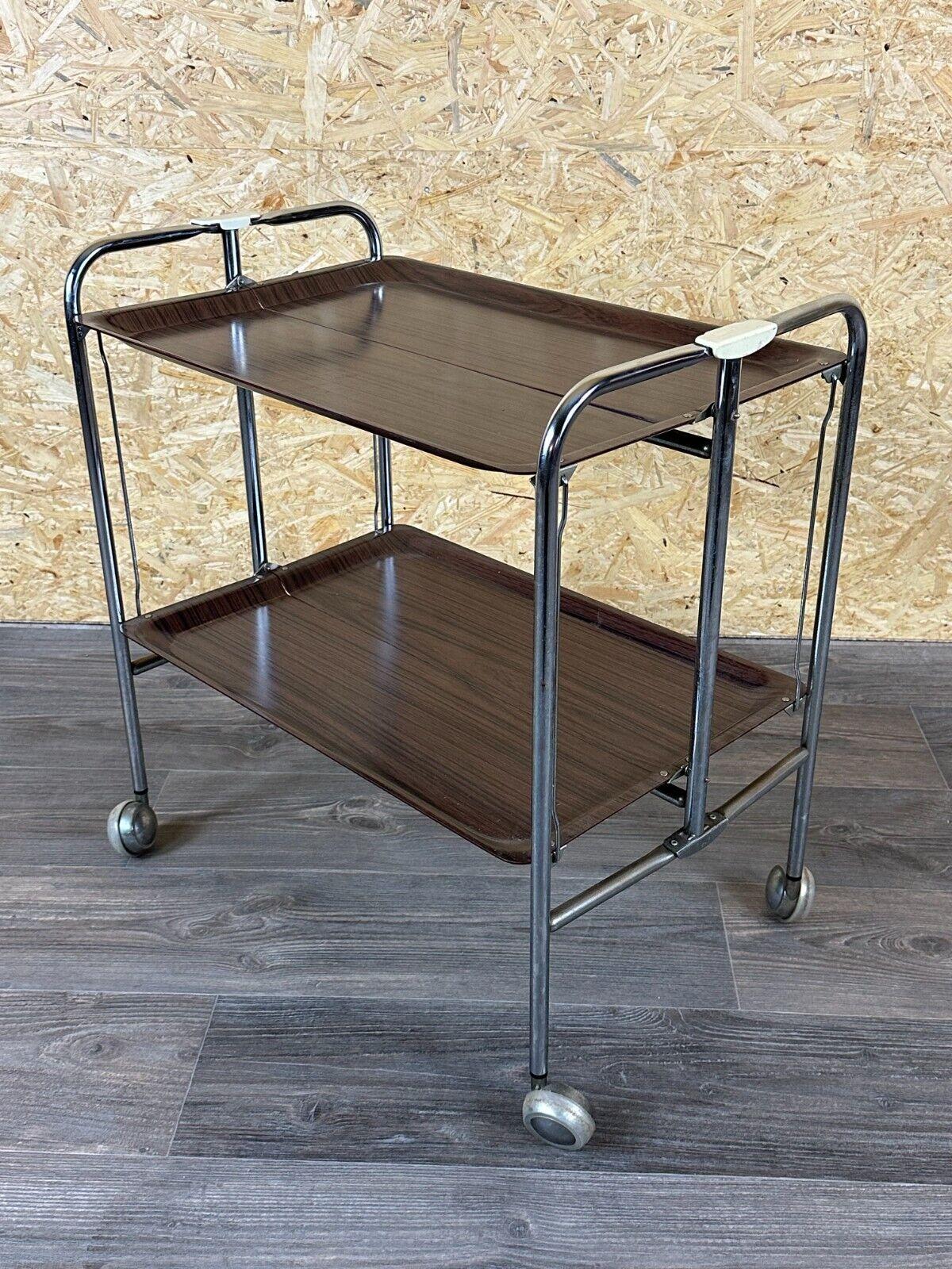 60s 70s serving trolley dinette side table space age brown design For Sale 7