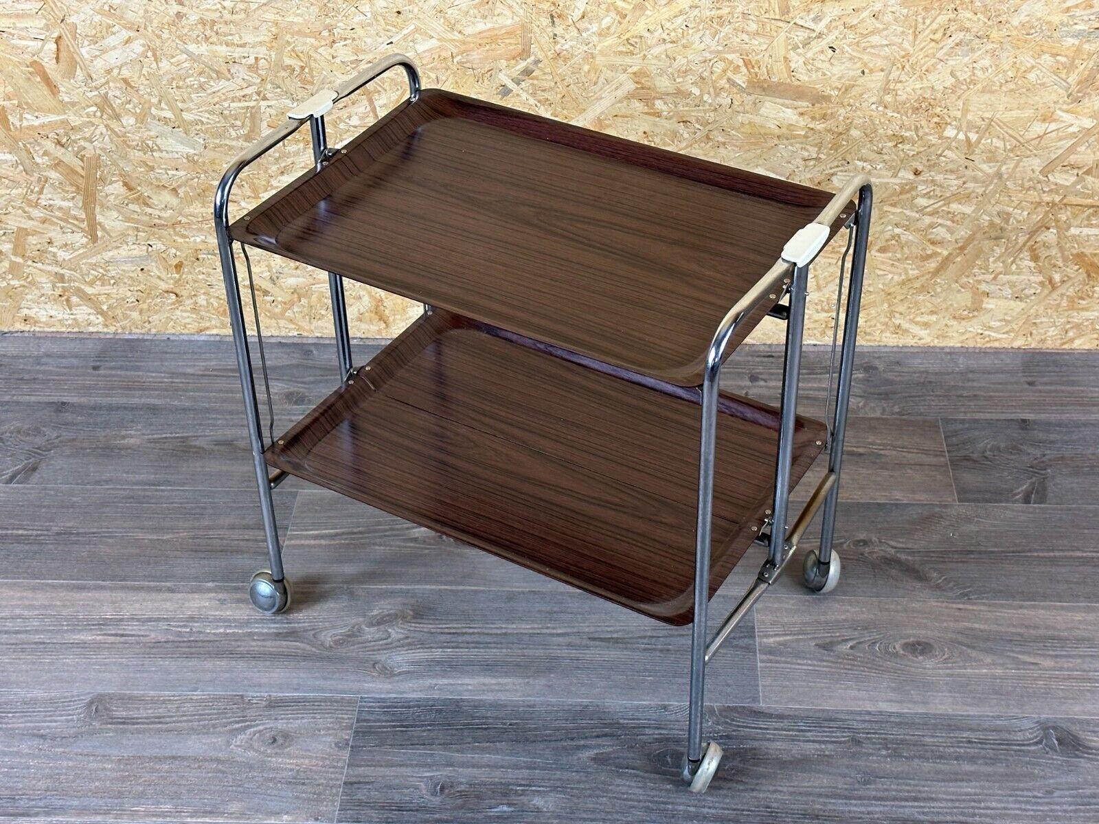 60s 70s serving trolley dinette side table space age brown design In Good Condition For Sale In Neuenkirchen, NI