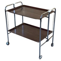 Retro 60s 70s serving trolley dinette side table space age brown design